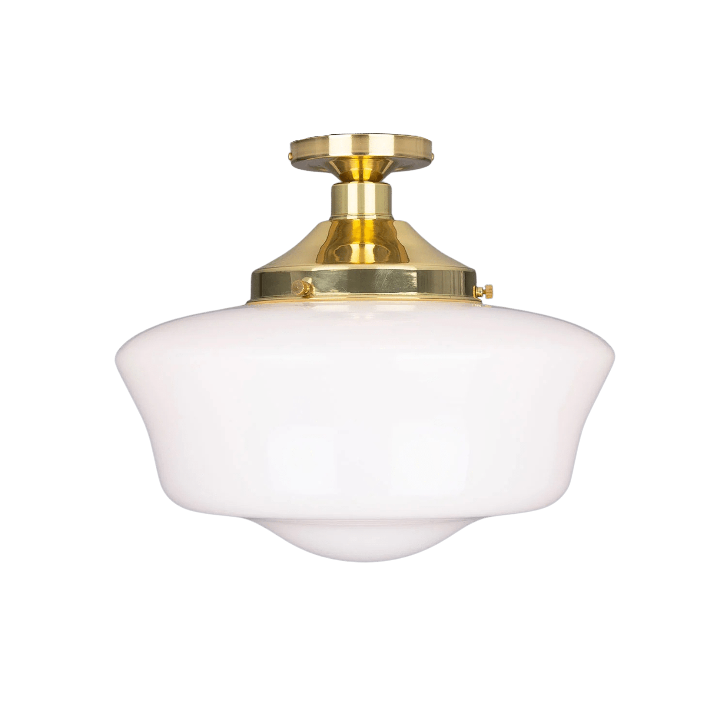 Mullan Lighting Lighting Polished Brass Traditional Schoolhouse Flush Ceiling Light