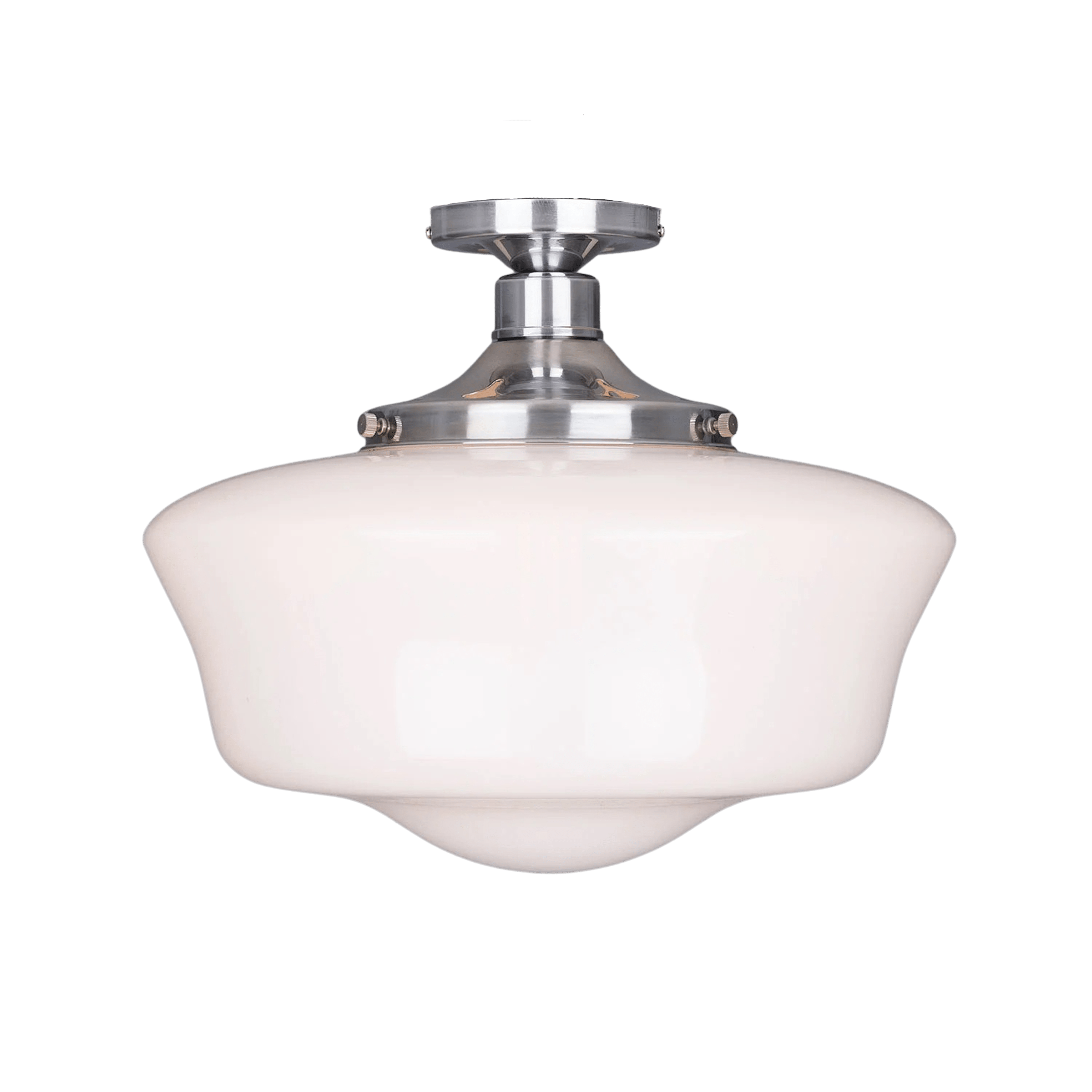 Mullan Lighting Lighting Polished Chrome Traditional Schoolhouse Flush Ceiling Light