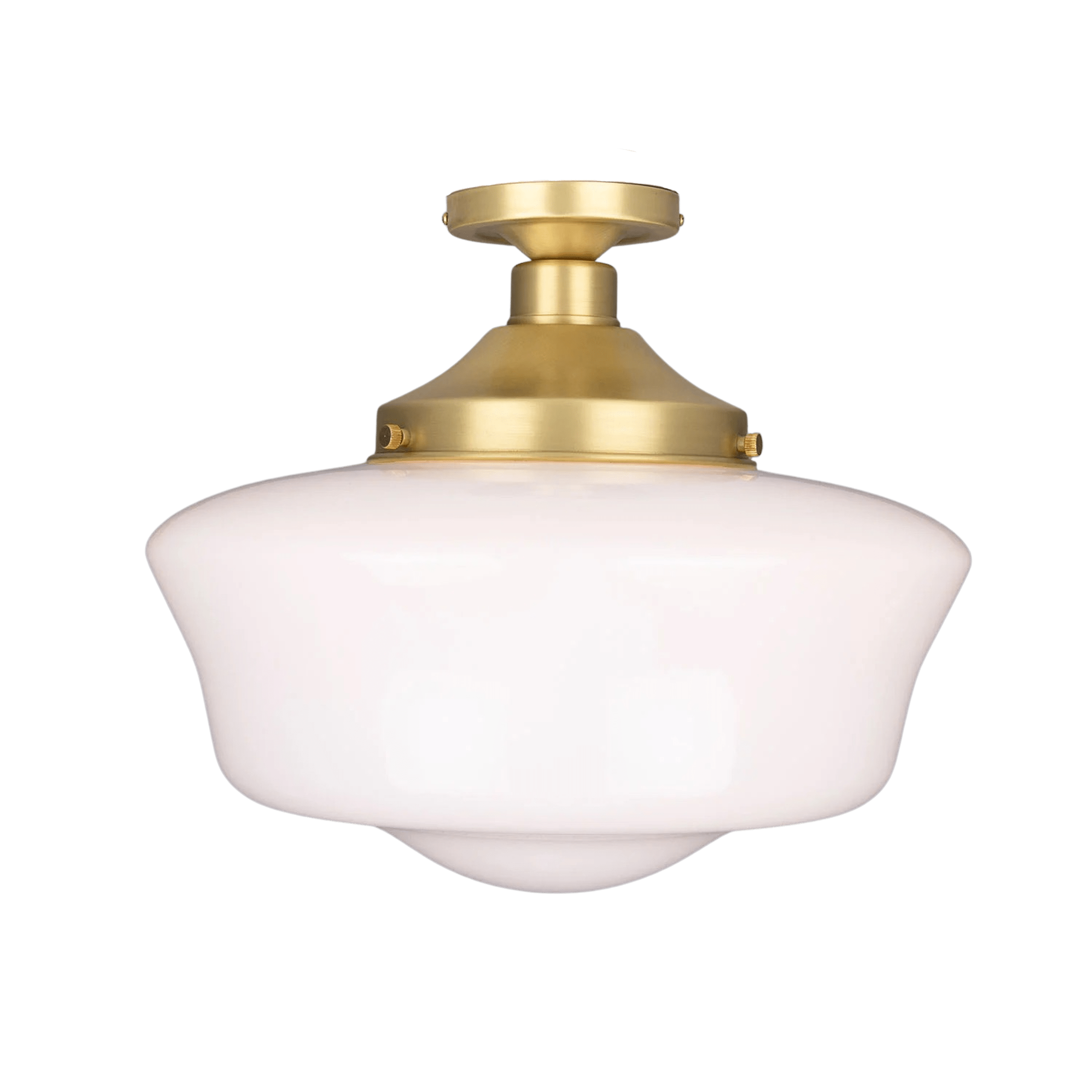 Mullan Lighting Lighting Satin Brass Traditional Schoolhouse Flush Ceiling Light