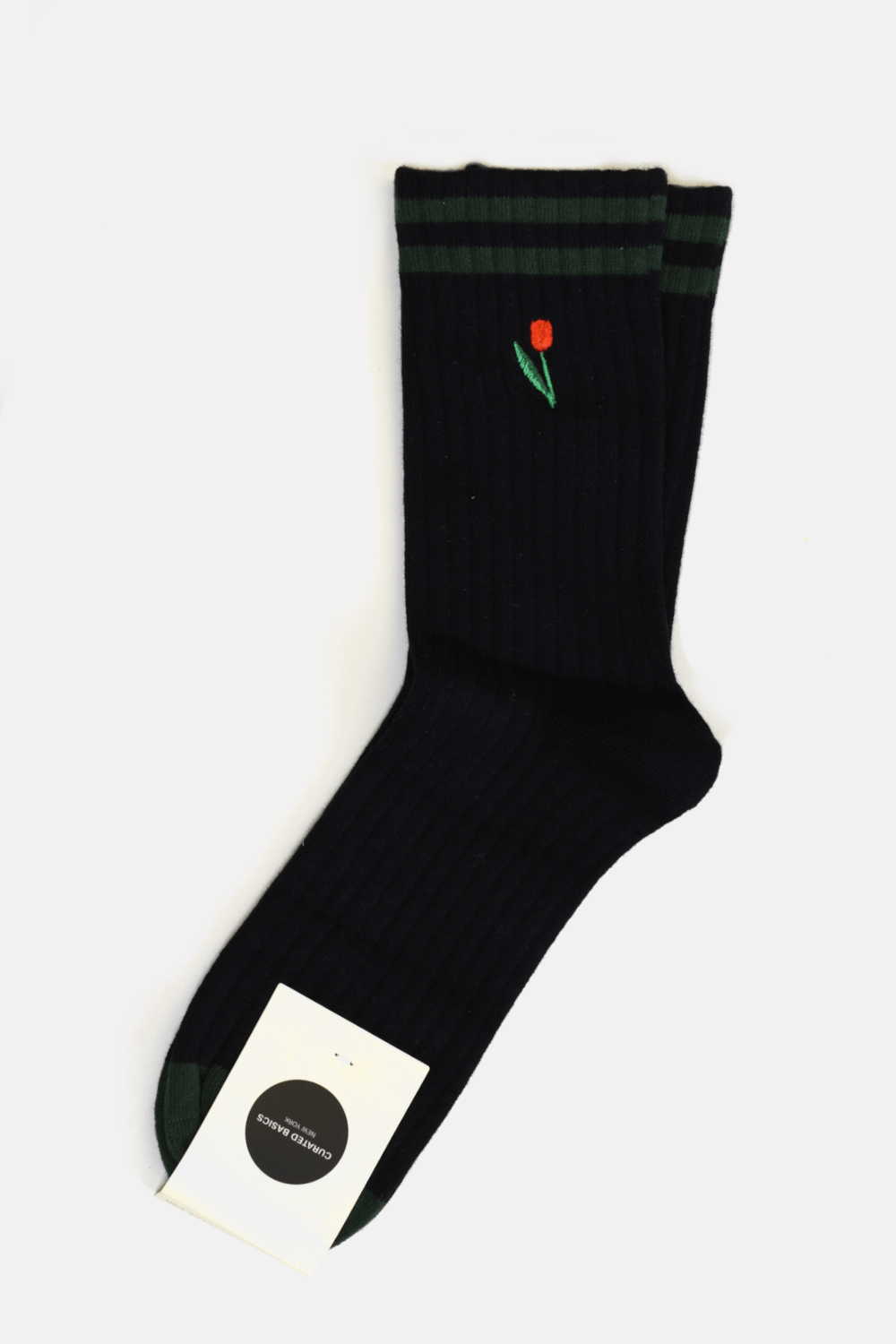 Curated Basics Socks Tulip Embroidery Socks