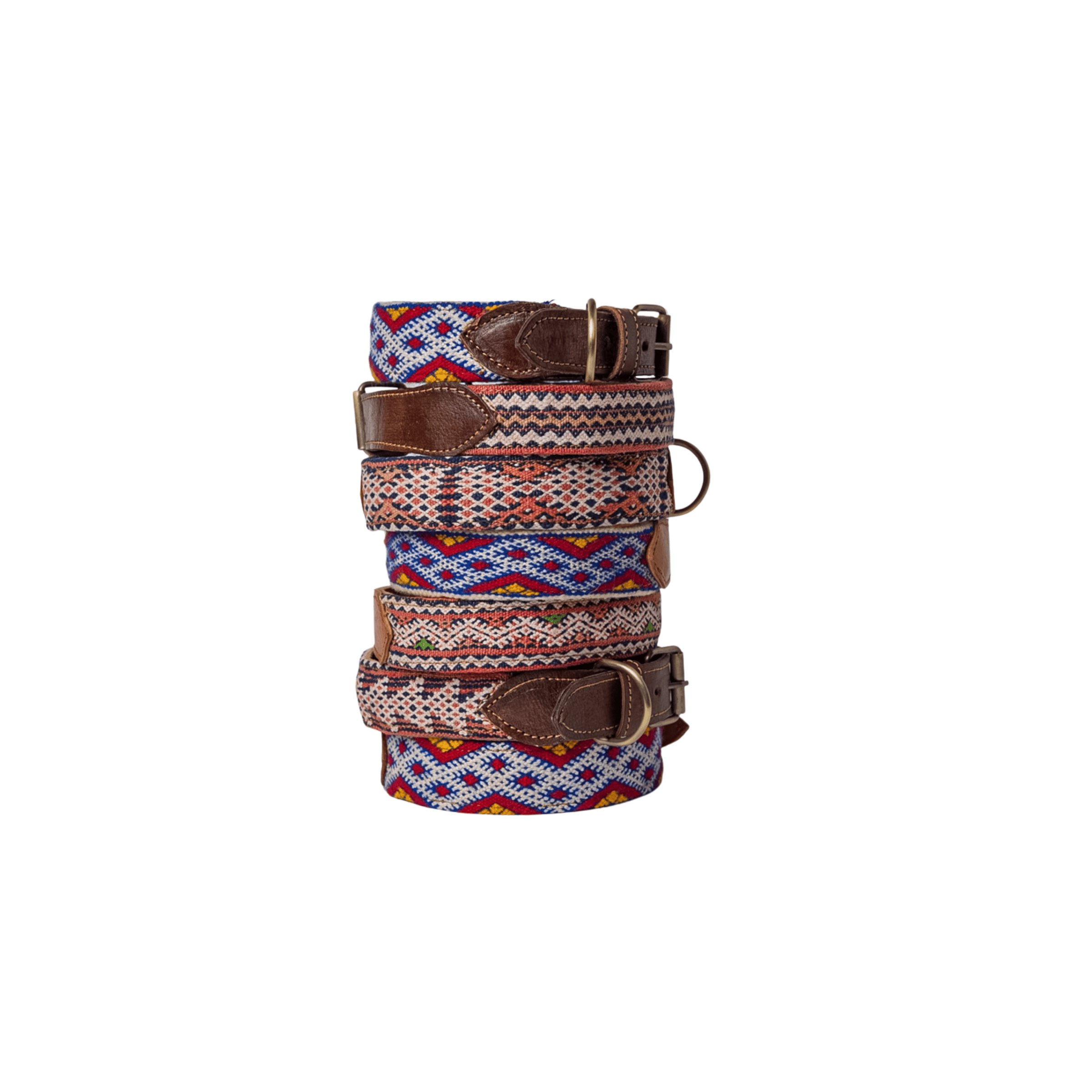 Verve Culture SHOP Vintage Kilim & Leather Dog Collar and Leash Set