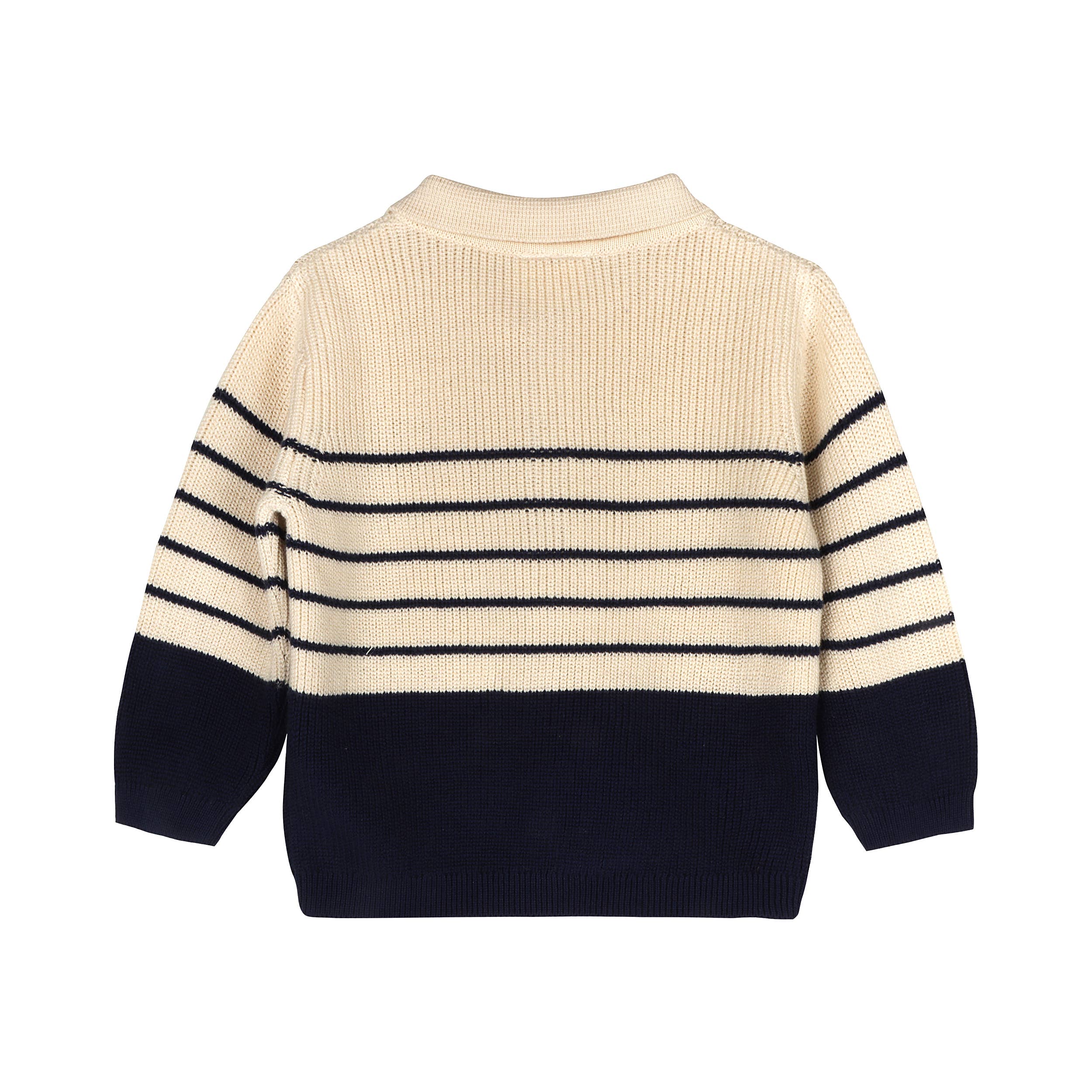 Viverano Organics Viverano Organics - Classic Stripe Polo Sweater Knit Baby Pullover & Pant Set