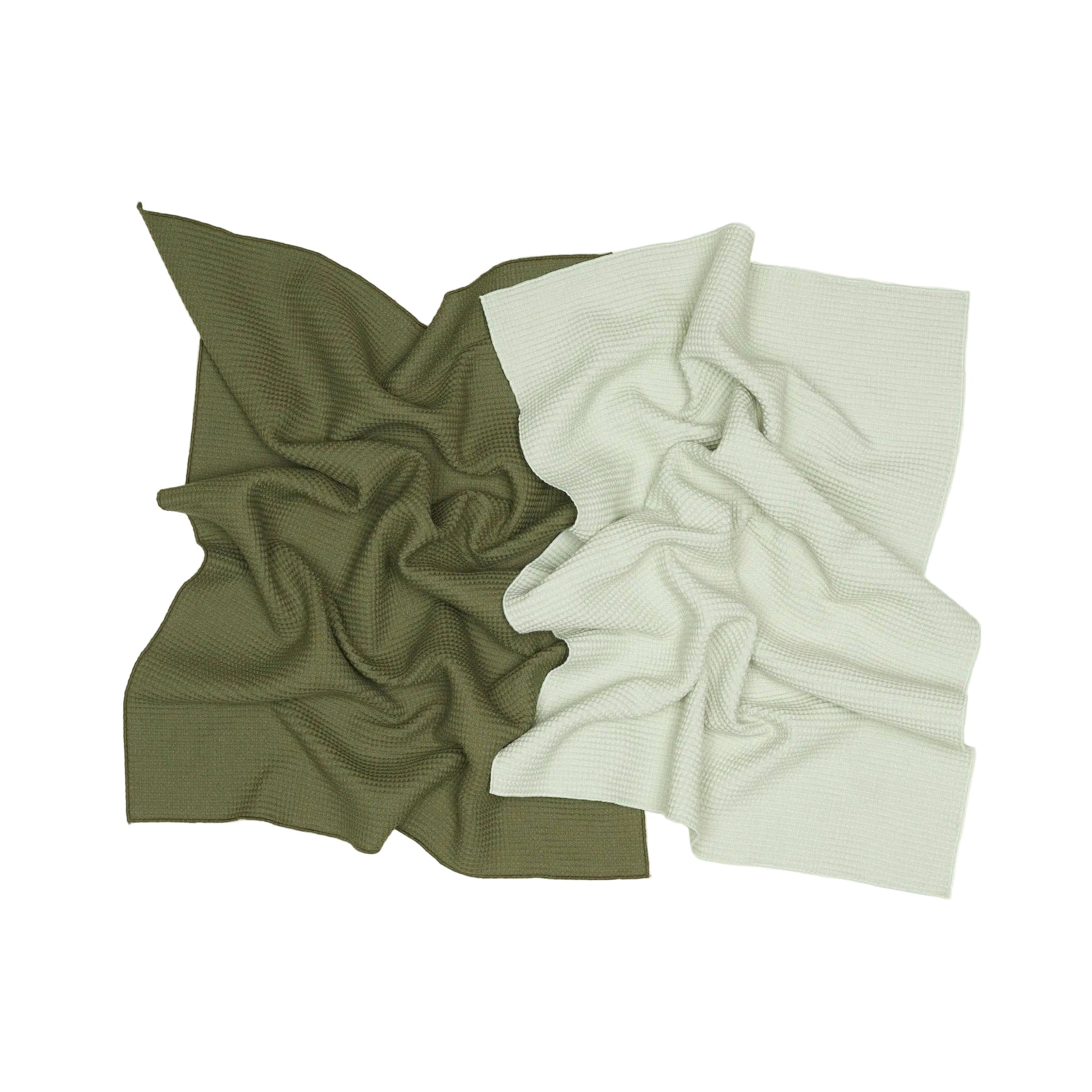 Hawkins New York Kitchen & Dining Olive + Sage Waffle Dish Towels, Set of 2 (Various Colors)