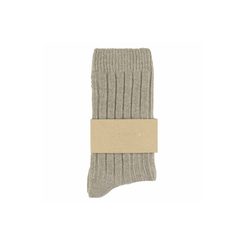 ESCUYER Socks Beige Women's Cashmere Crew Socks, Various Colors