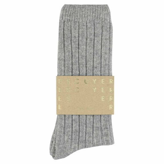 ESCUYER Socks Light Grey Women's Cashmere Crew Socks, Various Colors