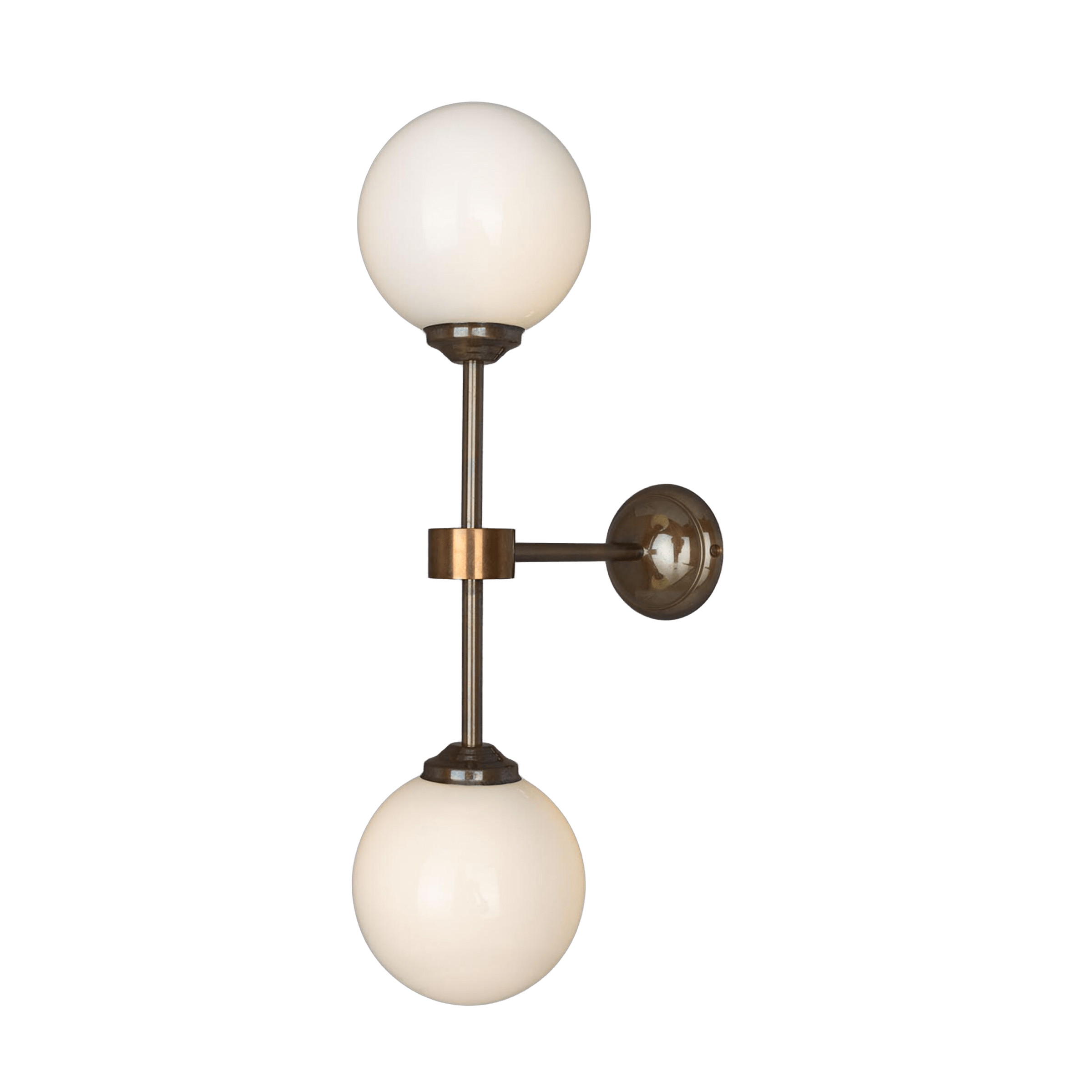 Mullan Lighting Lighting Antique Brass Yaounde Double Globe Wall Sconce