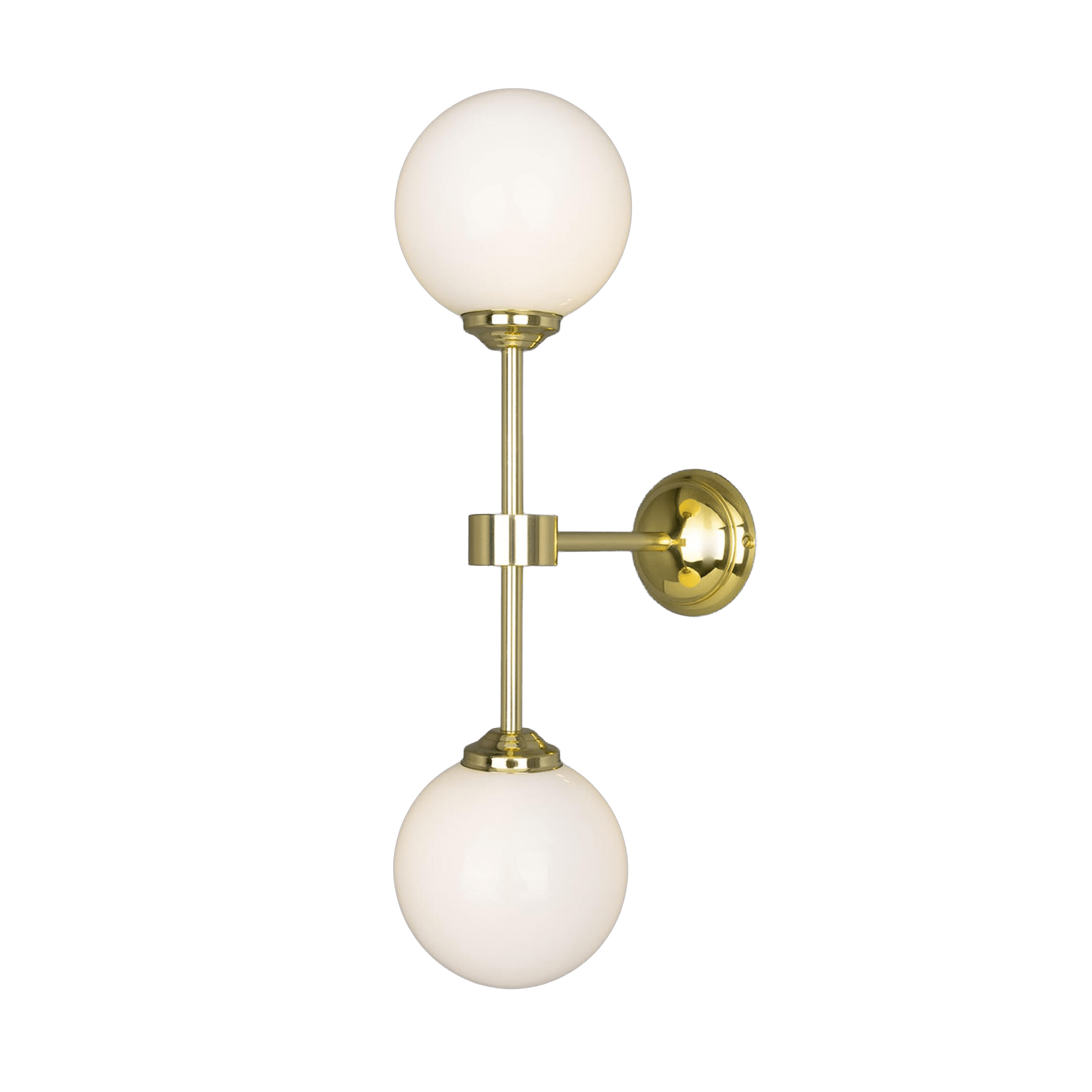 Mullan Lighting Lighting Polished Brass Yaounde Double Globe Wall Sconce