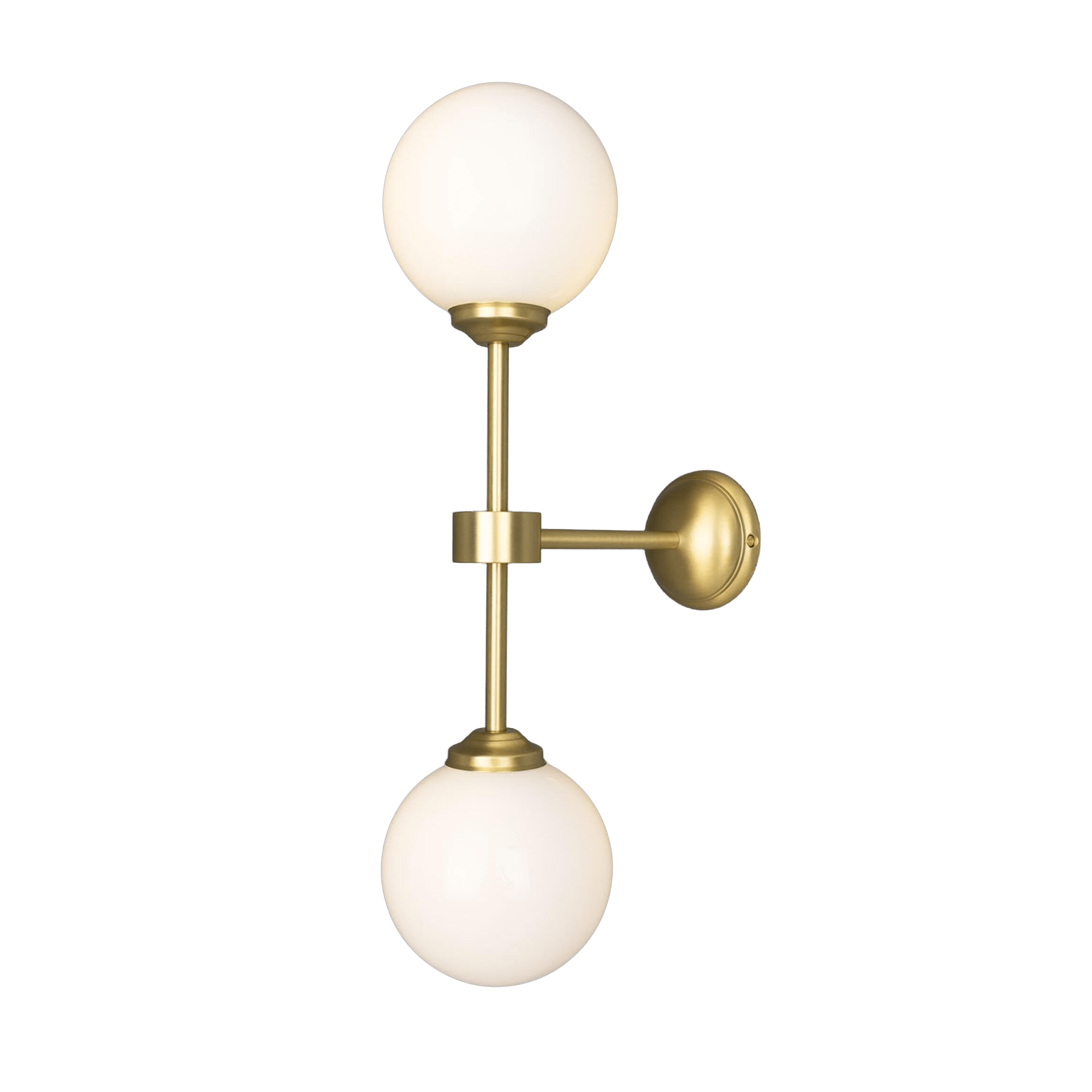 Mullan Lighting Lighting Satin Brass Yaounde Double Globe Wall Sconce