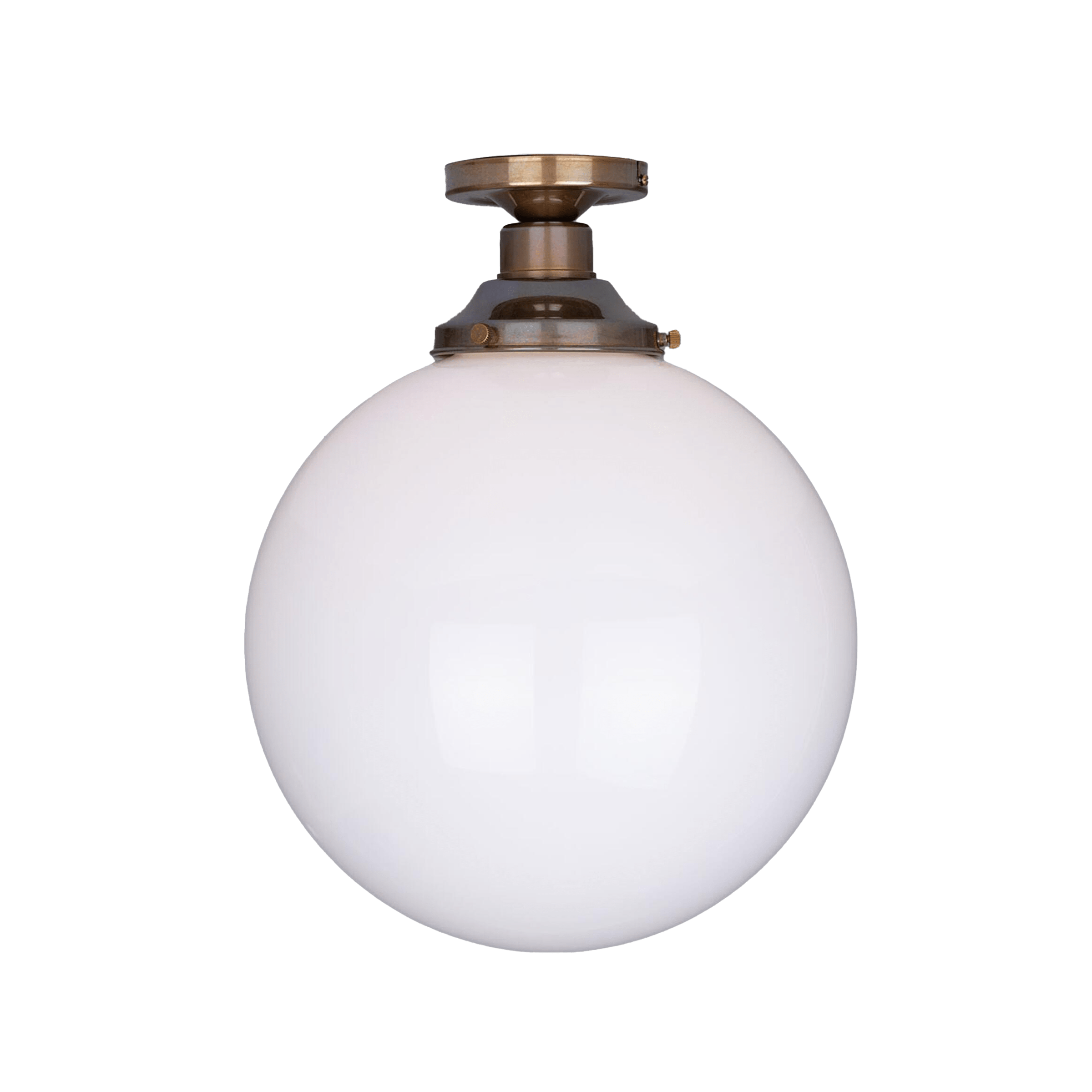 Mullan Lighting Lighting 11.8" / Antique Brass Yerevan Opal Globe Flush Ceiling Light