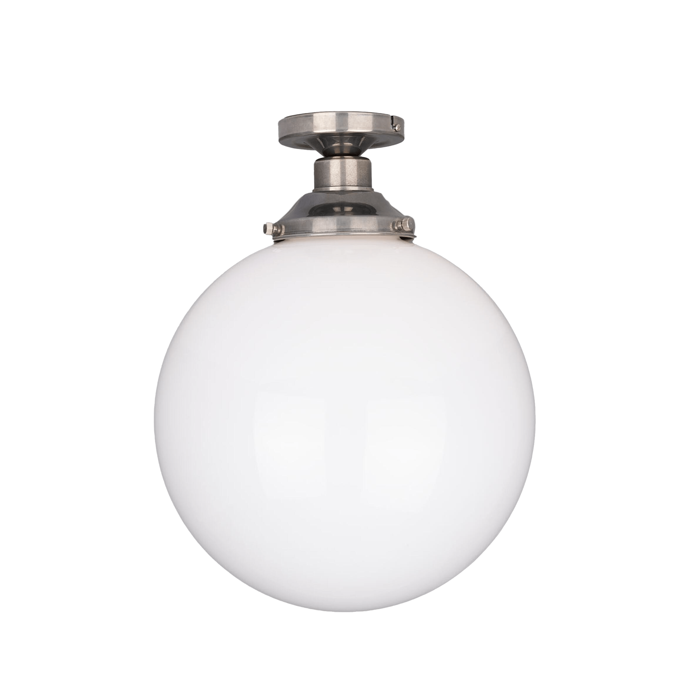 Mullan Lighting Lighting 11.8" / Antique Silver Yerevan Opal Globe Flush Ceiling Light