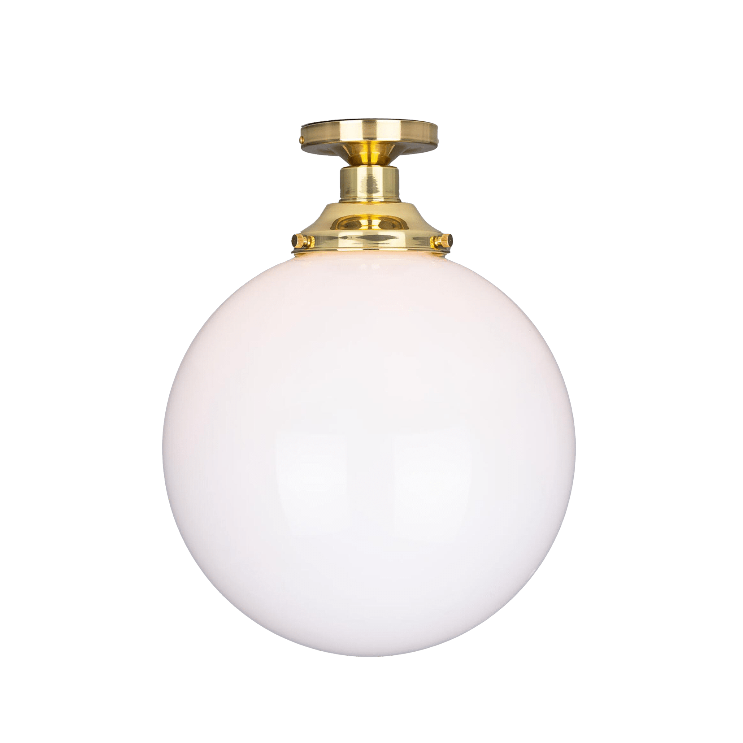 Mullan Lighting Lighting 11.8" / Polished Brass Yerevan Opal Globe Flush Ceiling Light