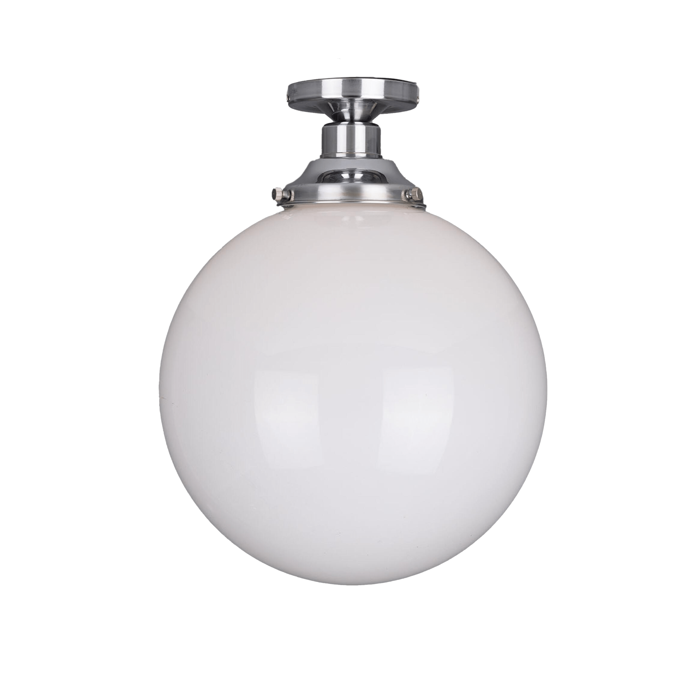 Mullan Lighting Lighting 11.8" / Polished Chrome Yerevan Opal Globe Flush Ceiling Light