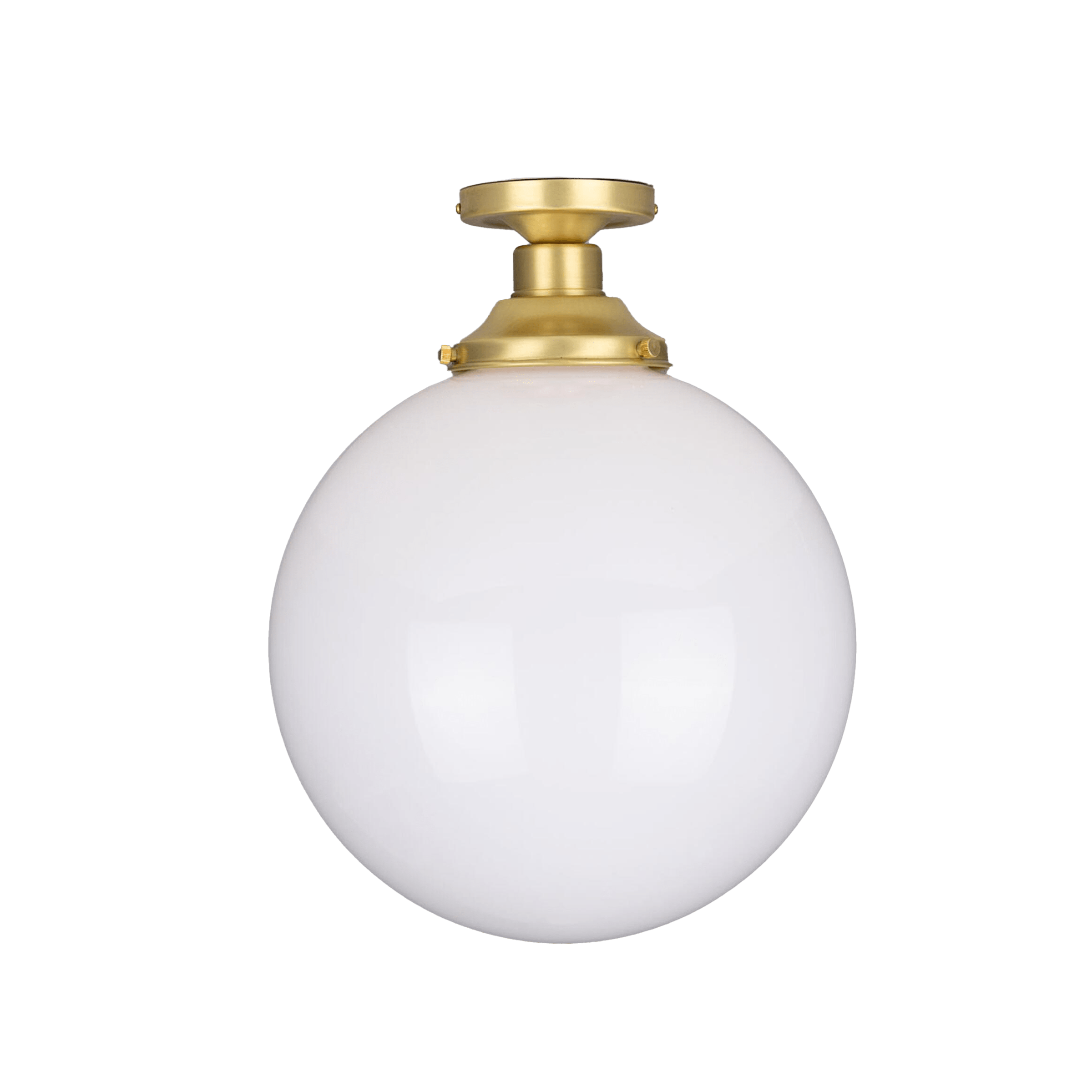 Mullan Lighting Lighting 11.8" / Satin Brass Yerevan Opal Globe Flush Ceiling Light