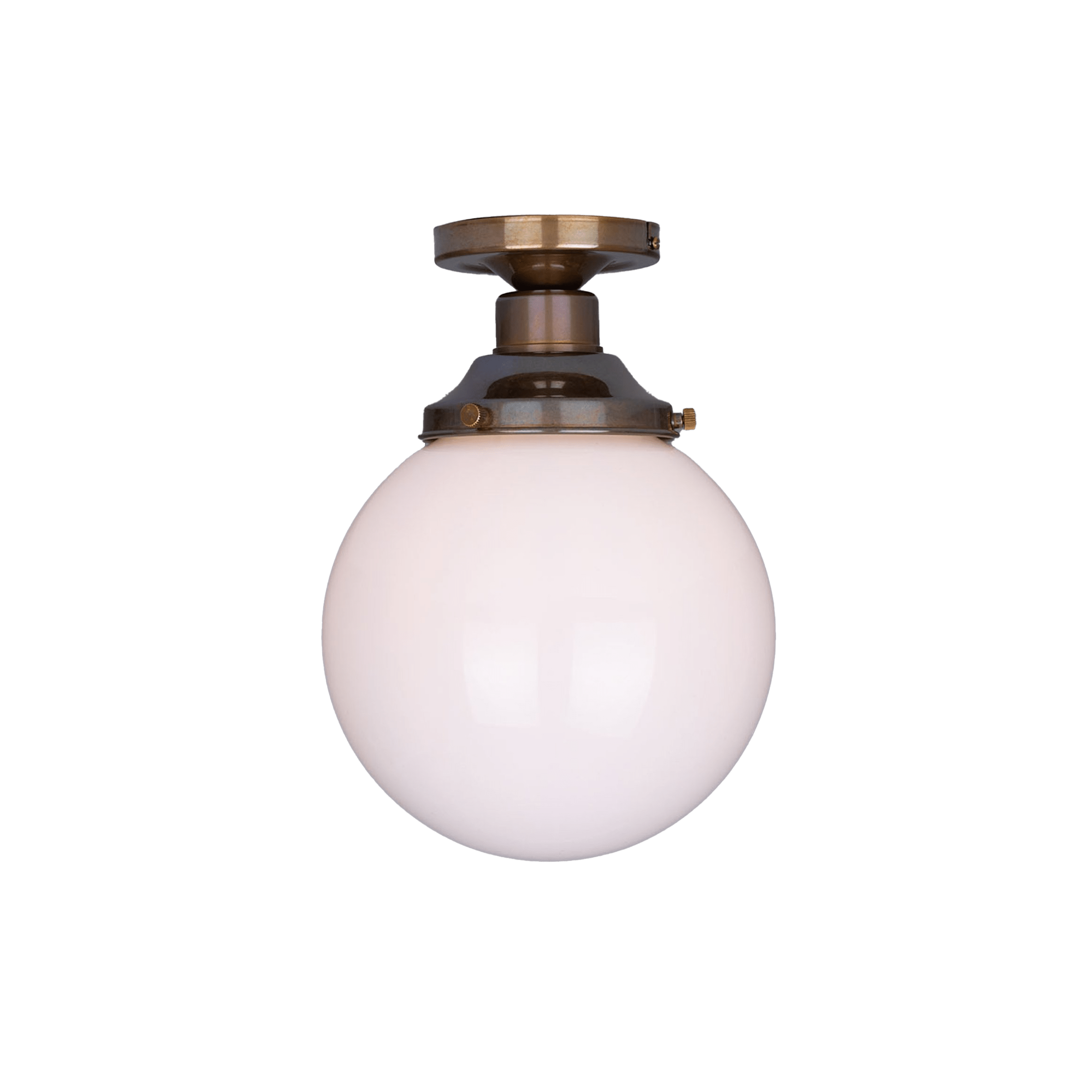 Mullan Lighting Lighting 7.9" / Antique Brass Yerevan Opal Globe Flush Ceiling Light