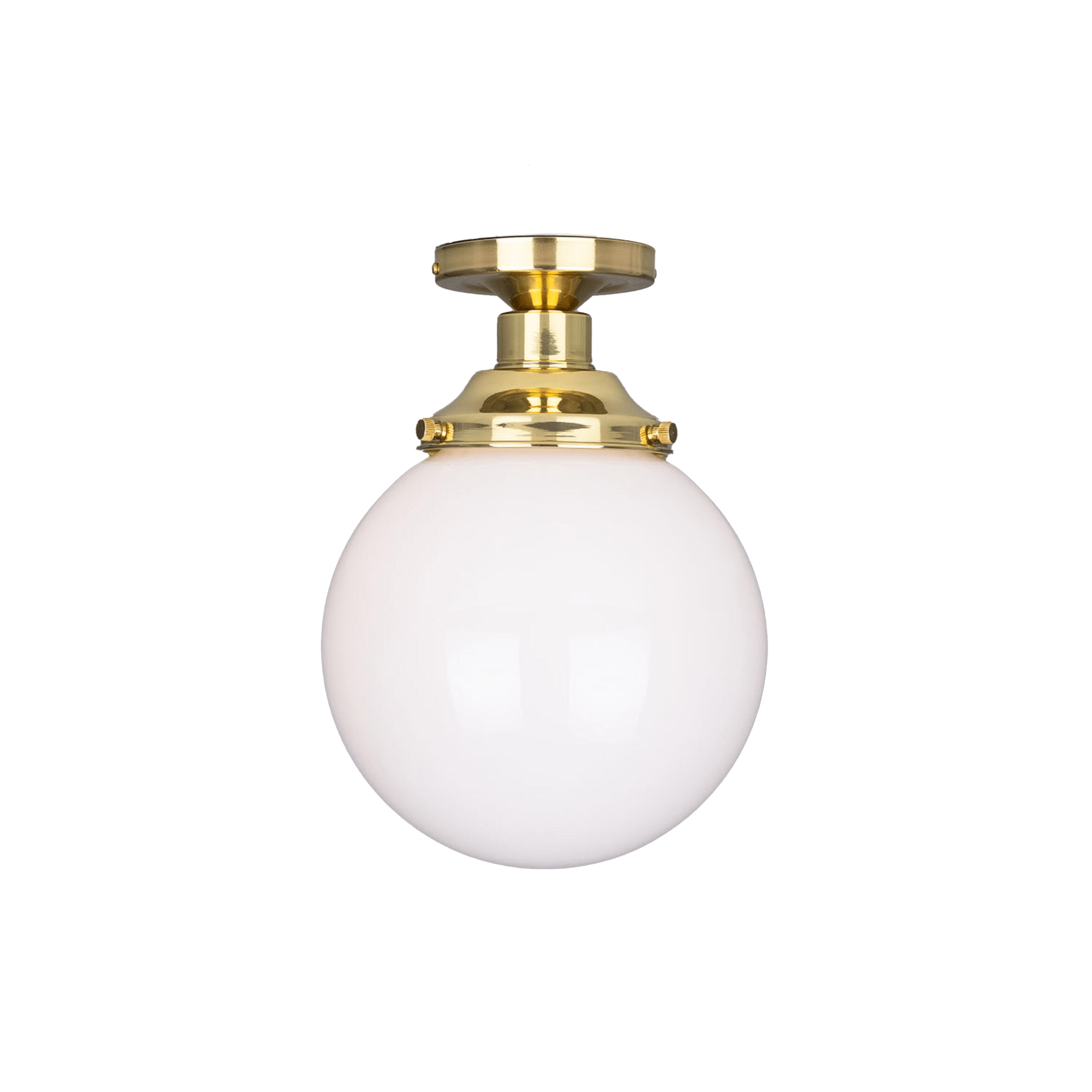 Mullan Lighting Lighting 7.9" / Polished Brass Yerevan Opal Globe Flush Ceiling Light