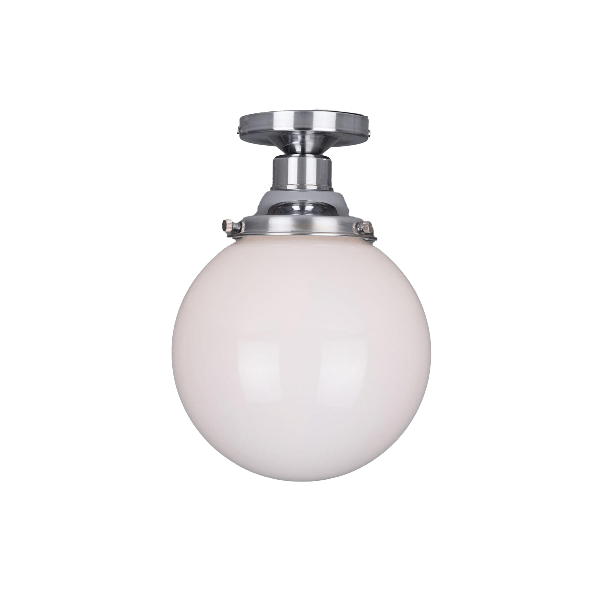Mullan Lighting Lighting 7.9" / Polished Chrome Yerevan Opal Globe Flush Ceiling Light