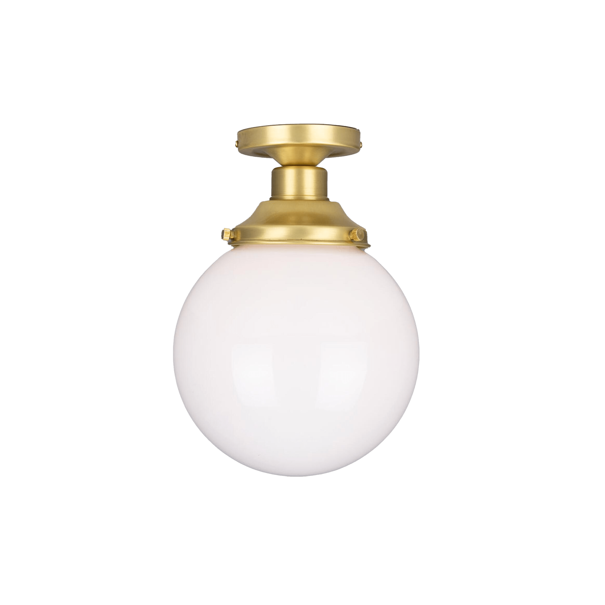 Mullan Lighting Lighting 7.9" / Satin Brass Yerevan Opal Globe Flush Ceiling Light
