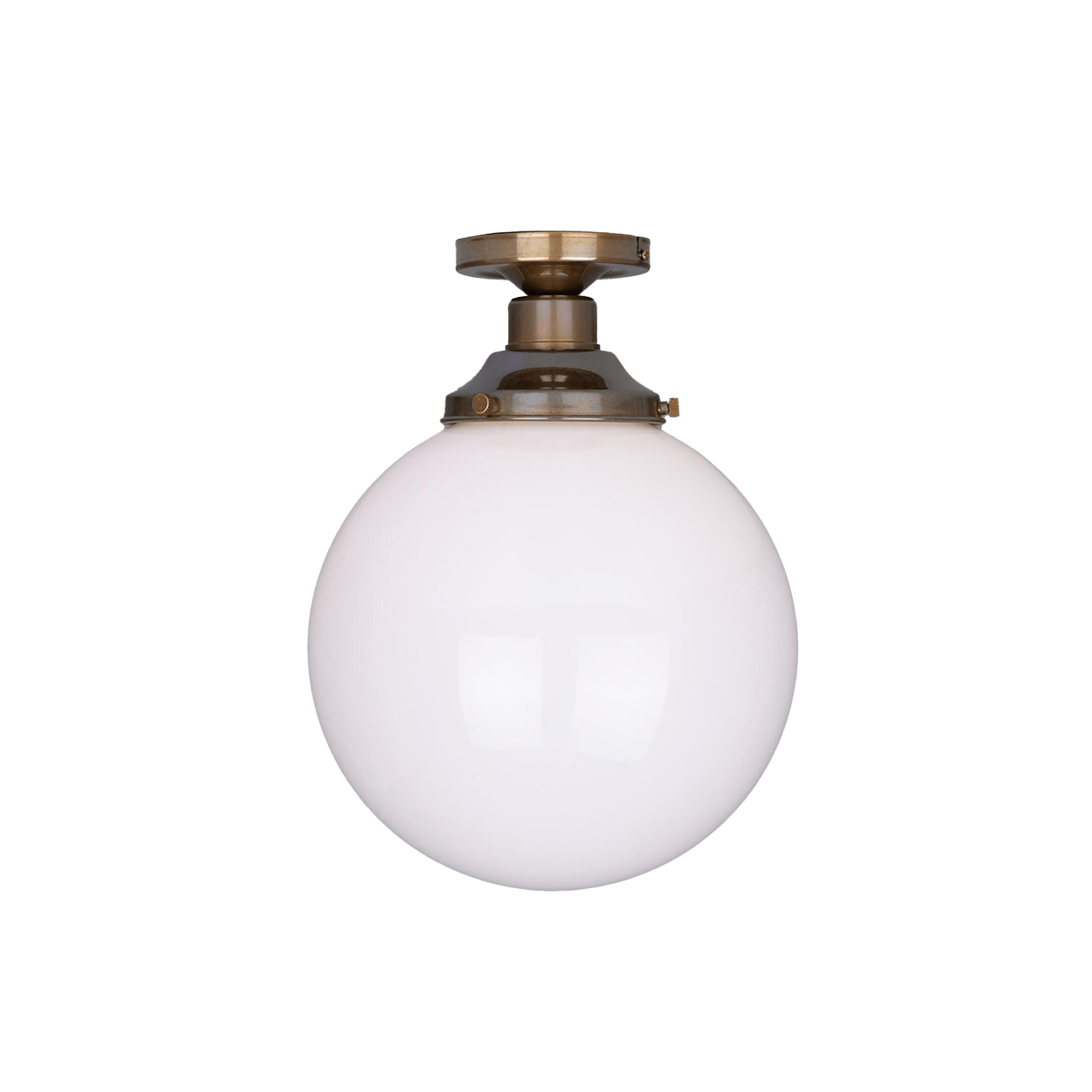 Mullan Lighting Lighting 9.8" / Antique Brass Yerevan Opal Globe Flush Ceiling Light