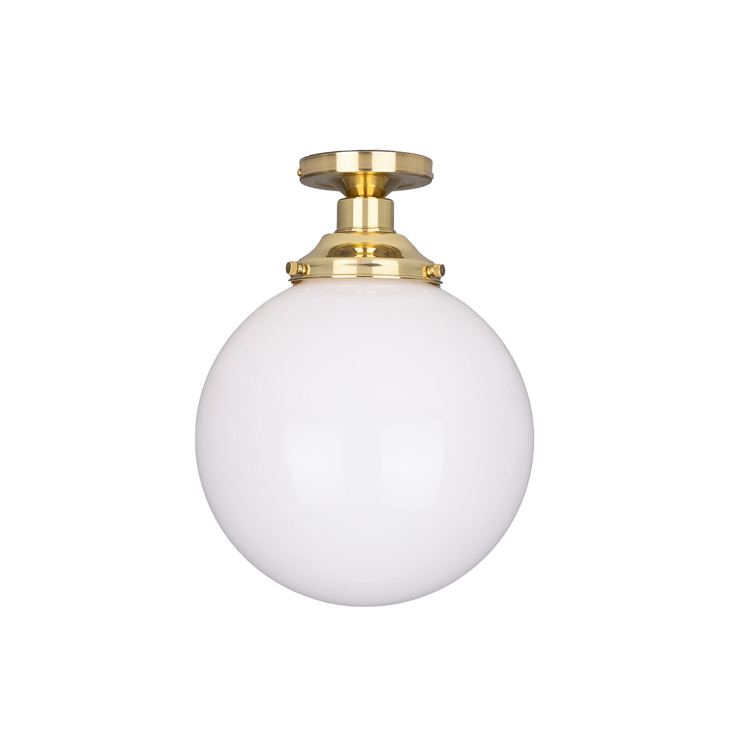 Mullan Lighting Lighting 9.8" / Polished Brass Yerevan Opal Globe Flush Ceiling Light