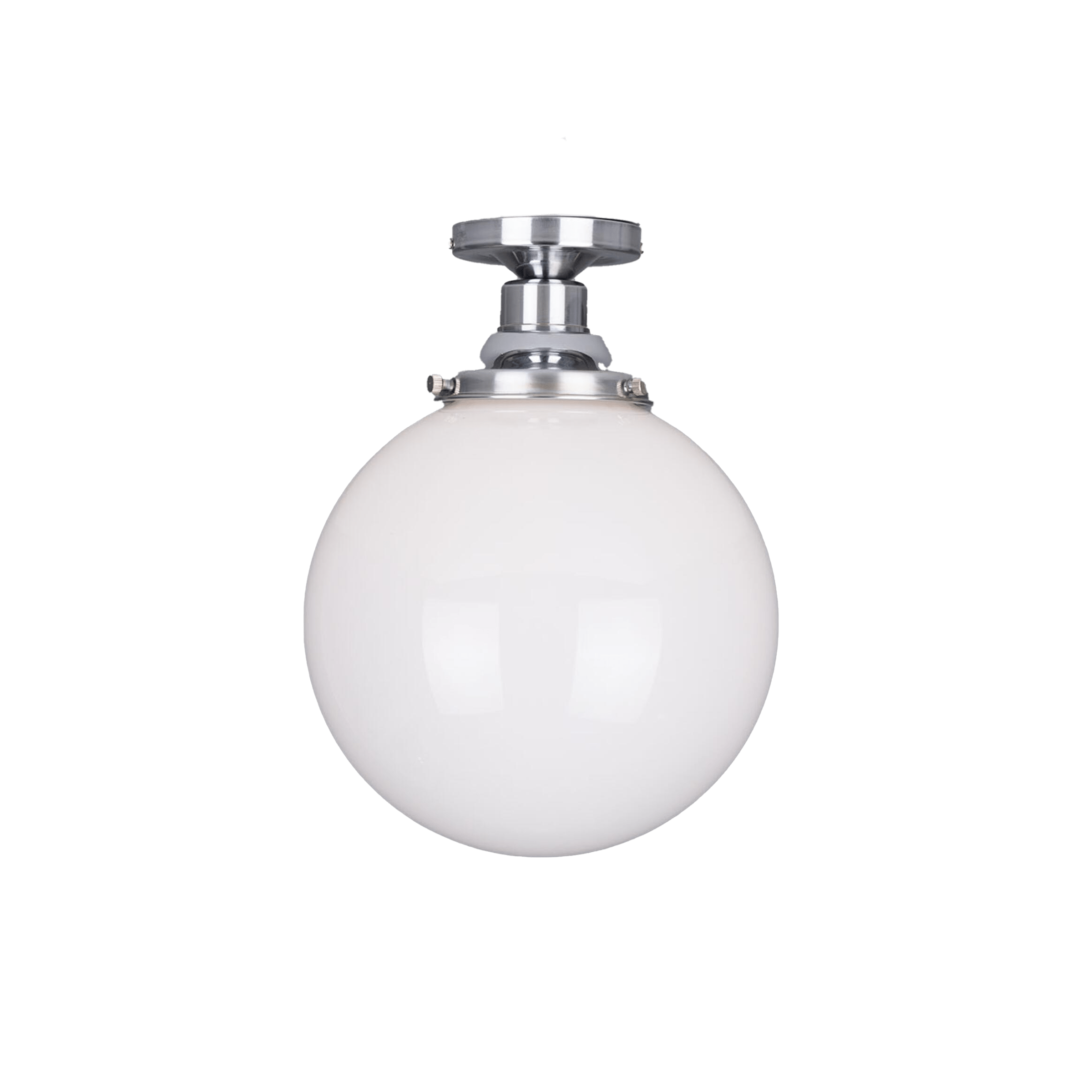 Mullan Lighting Lighting 9.8" / Polished Chrome Yerevan Opal Globe Flush Ceiling Light