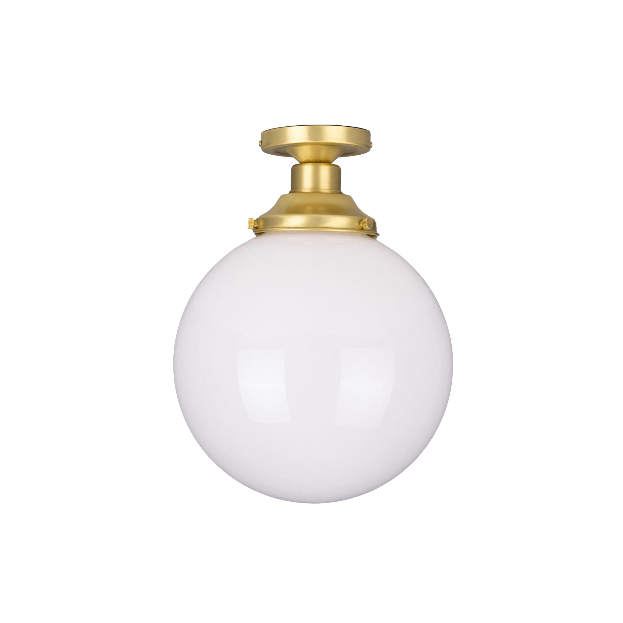 Mullan Lighting Lighting 9.8" / Satin Brass Yerevan Opal Globe Flush Ceiling Light