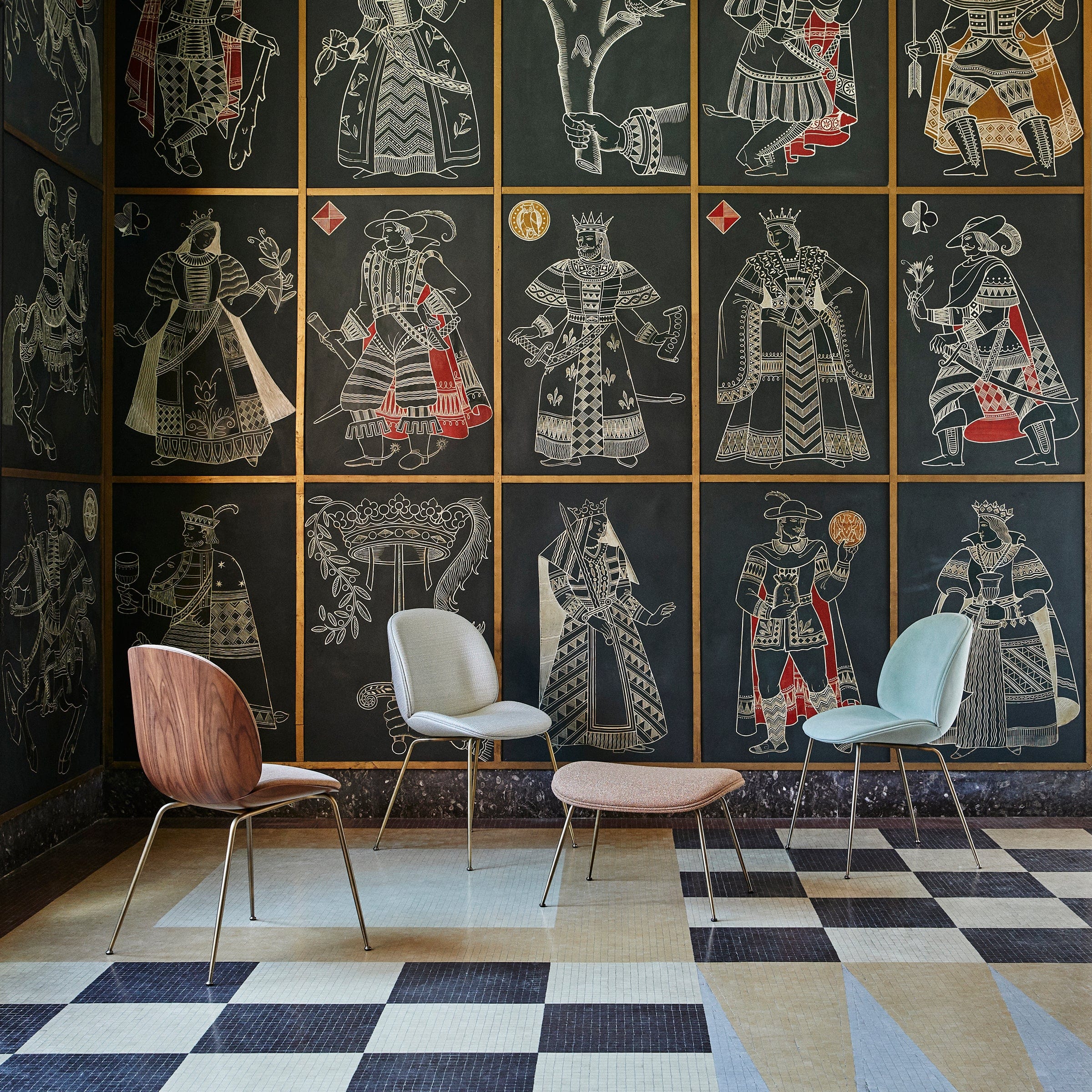Gubi Furniture Beetle Dining Chair - Fully Upholstered, Conic Base