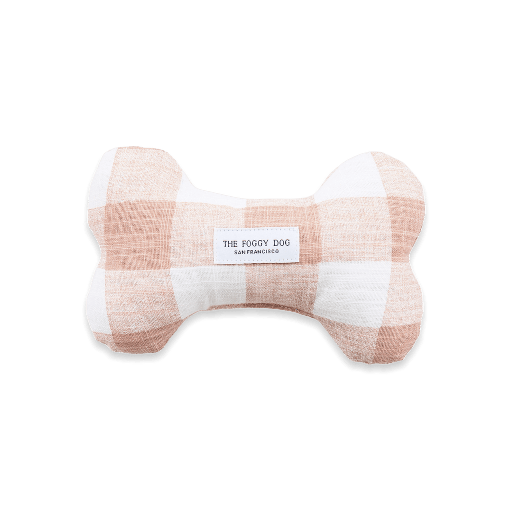 The Foggy Dog Pet Blush Pink Dog Bone Squeaky Toy