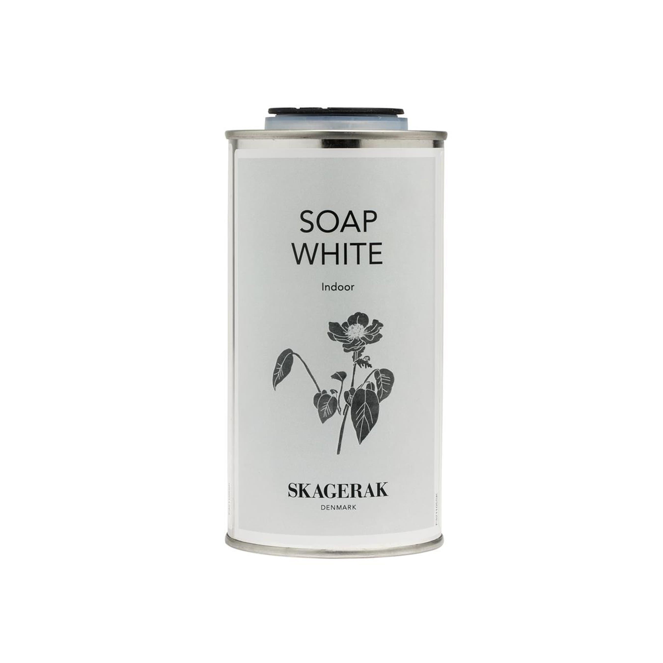 white wood soap