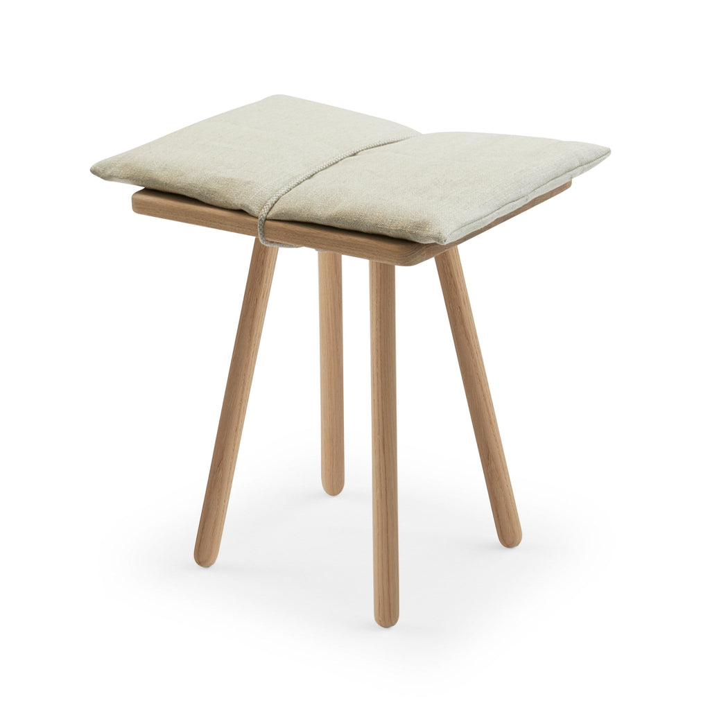 Skagerak Design Furniture Unfinished Oak with Linen Cushion Georg Stool