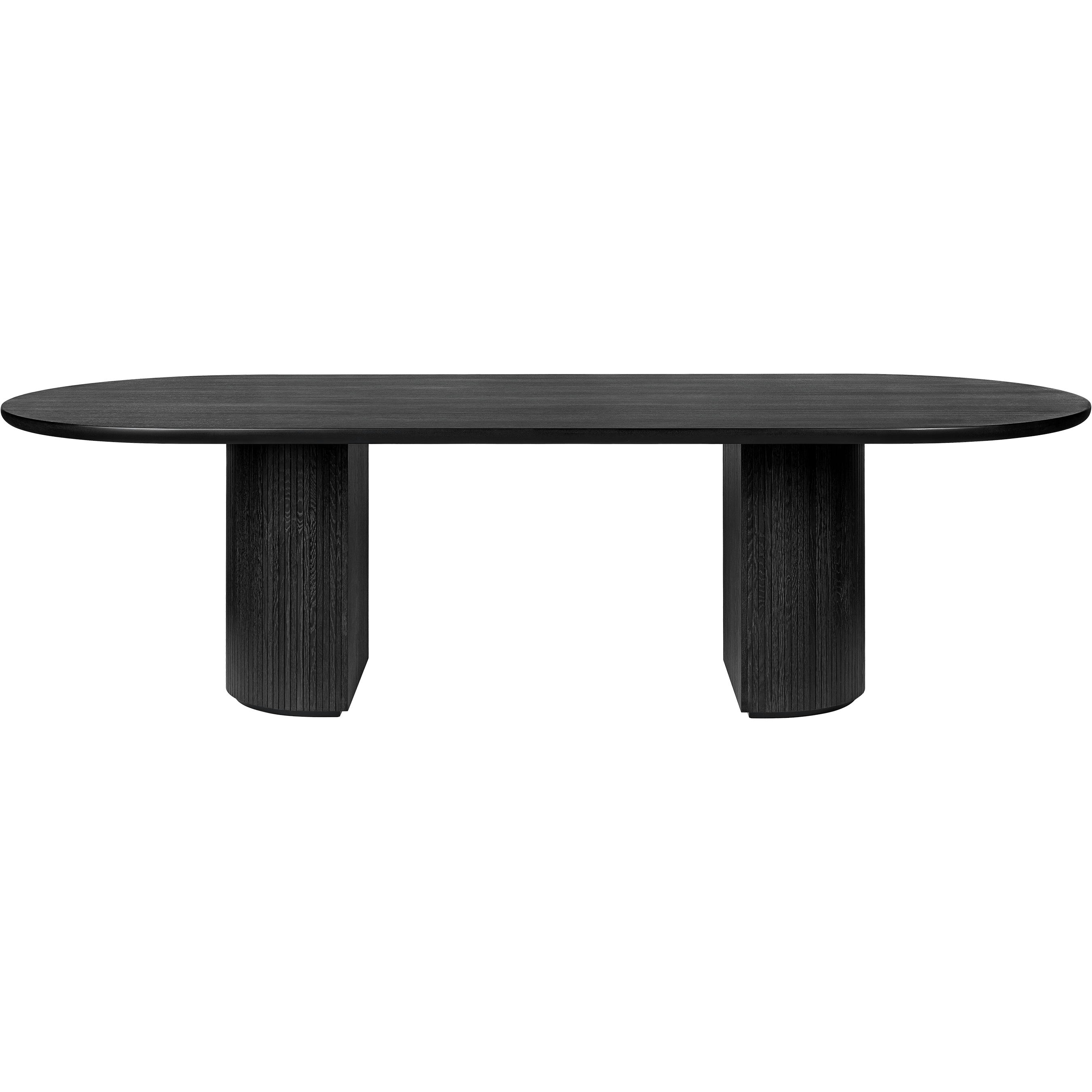 Gubi Furniture Small / Solid Black Stained Lacquered Oak Moon Dining Table, Elliptical