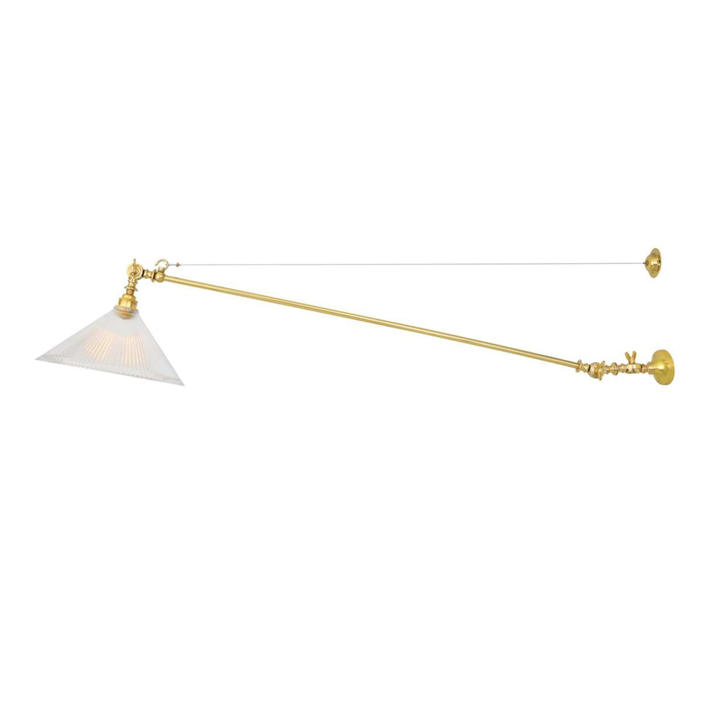 Mullan Lighting Lighting Polished Brass Nyx Adjustable Coolie Glass Wall Light