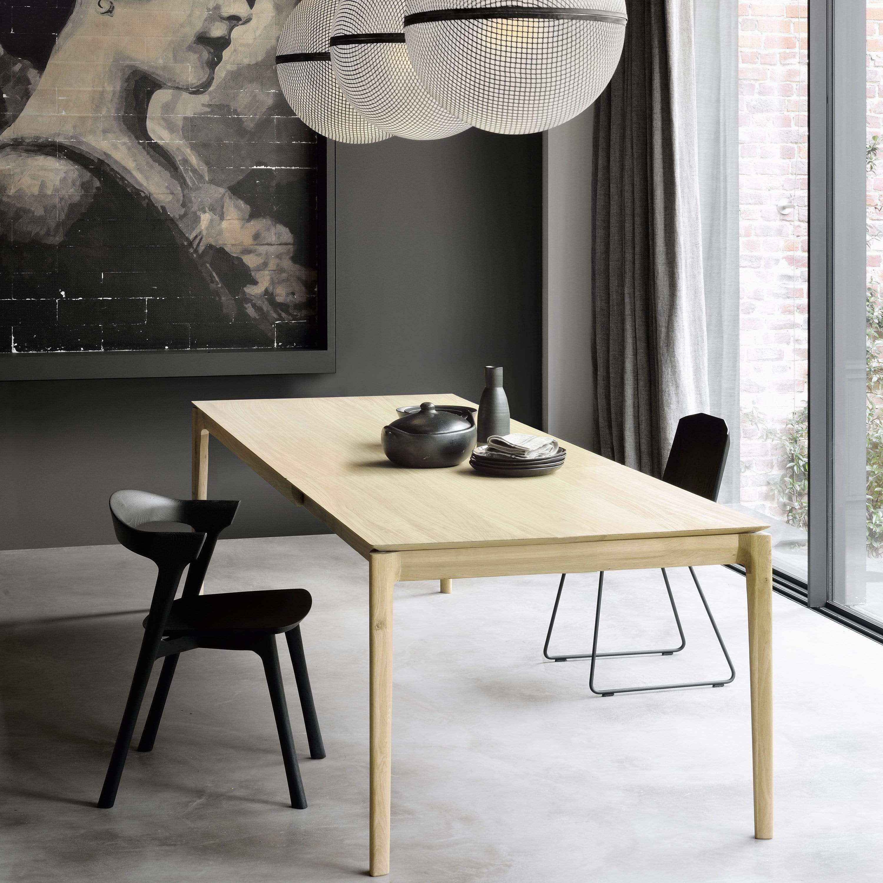 oak bok extendable dining table