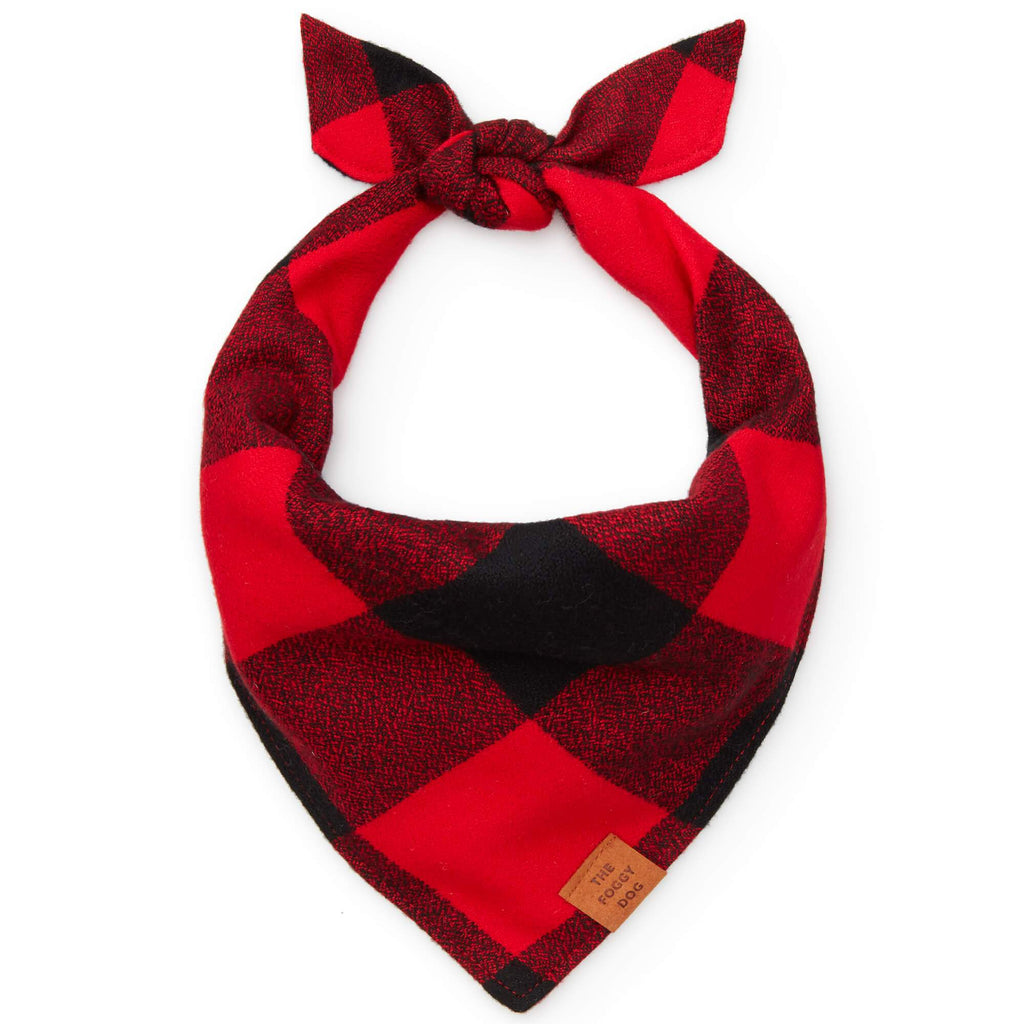 The Foggy Dog Red and Black Check Flannel Dog Bandana