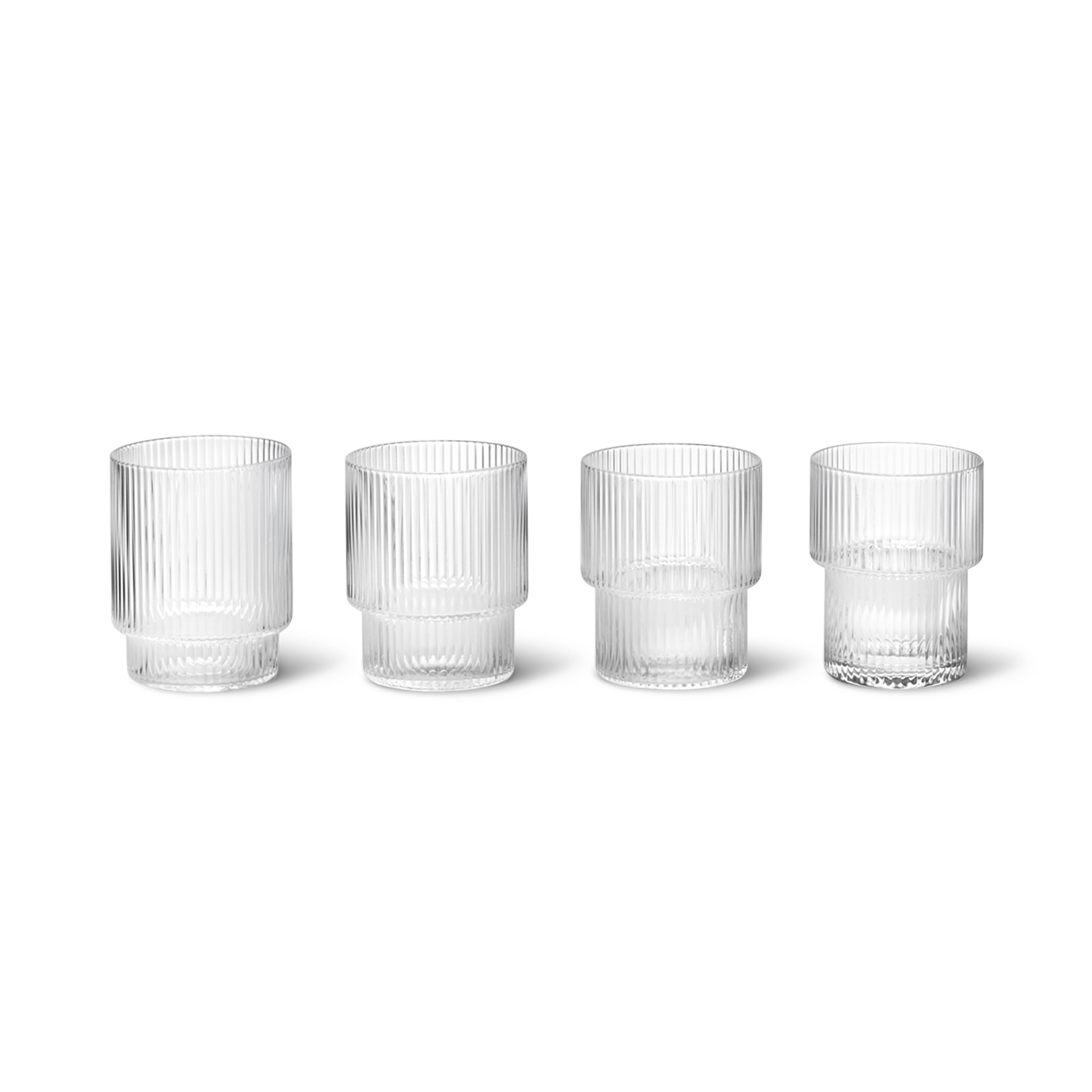 Ferm Living Kitchenware Ripple Glass Low, Set of 4