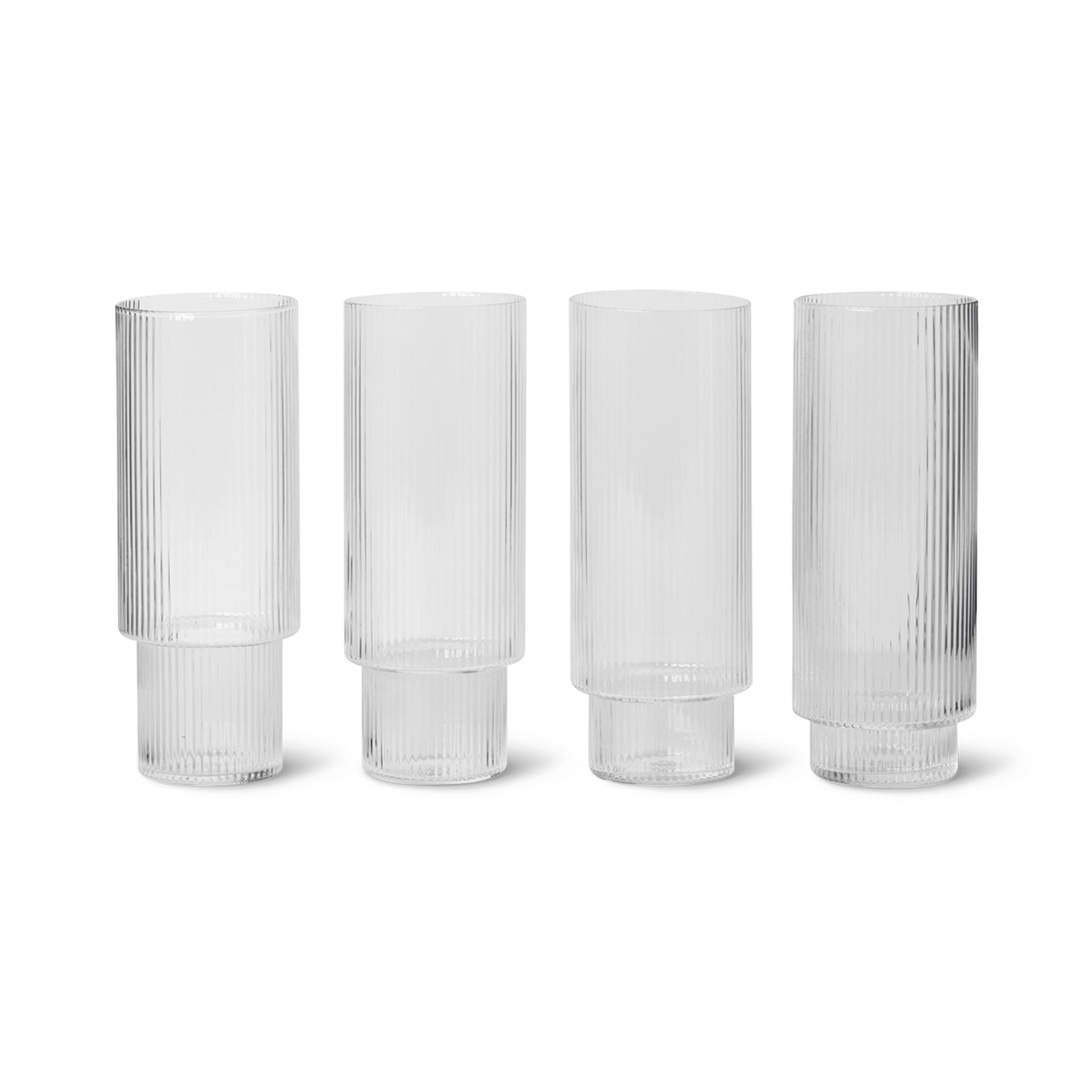 Ferm Living Kitchenware Ripple Glass Tall, Set of 4