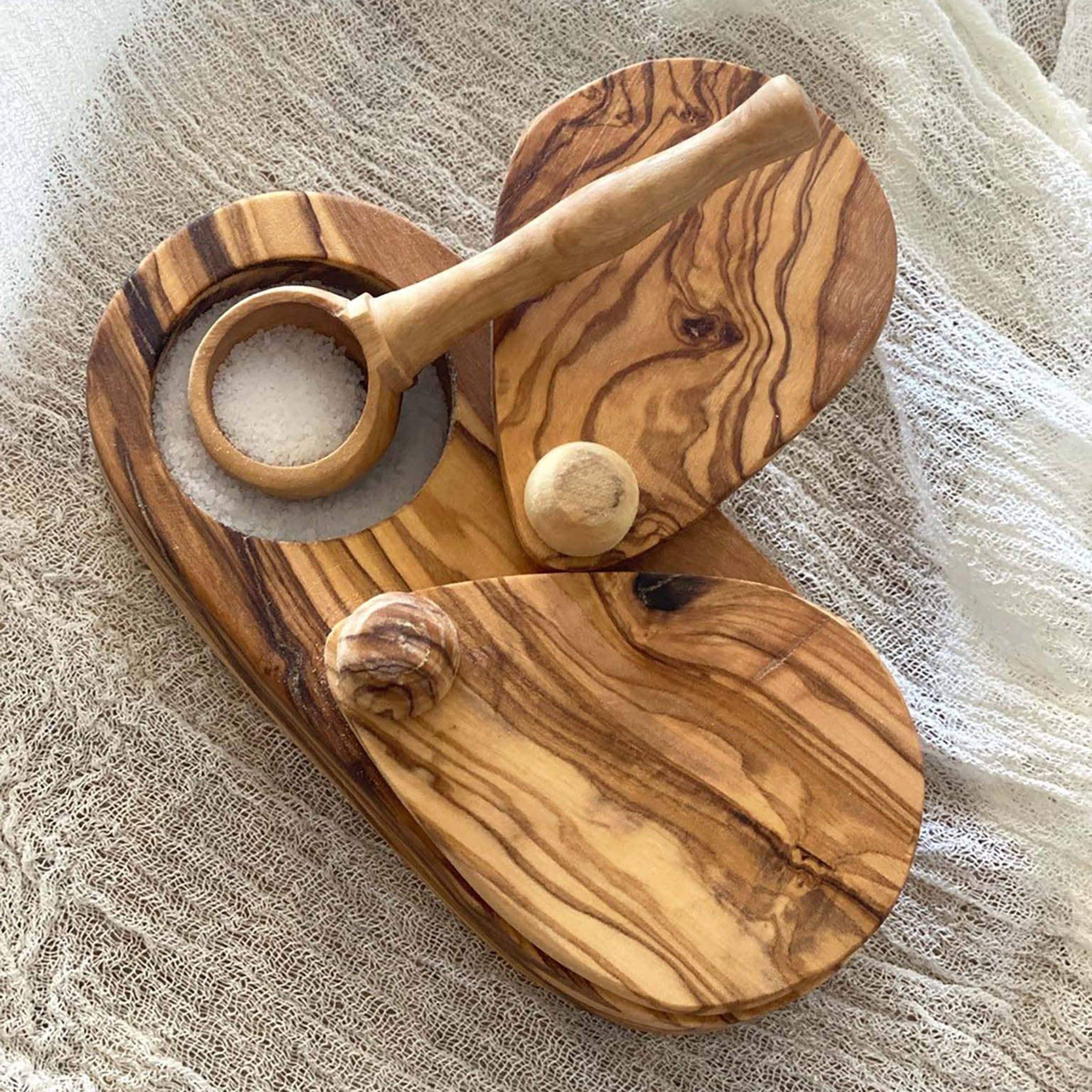 Scents and Feel Kitchenware Salt and Pepper Keeper Olive Wood