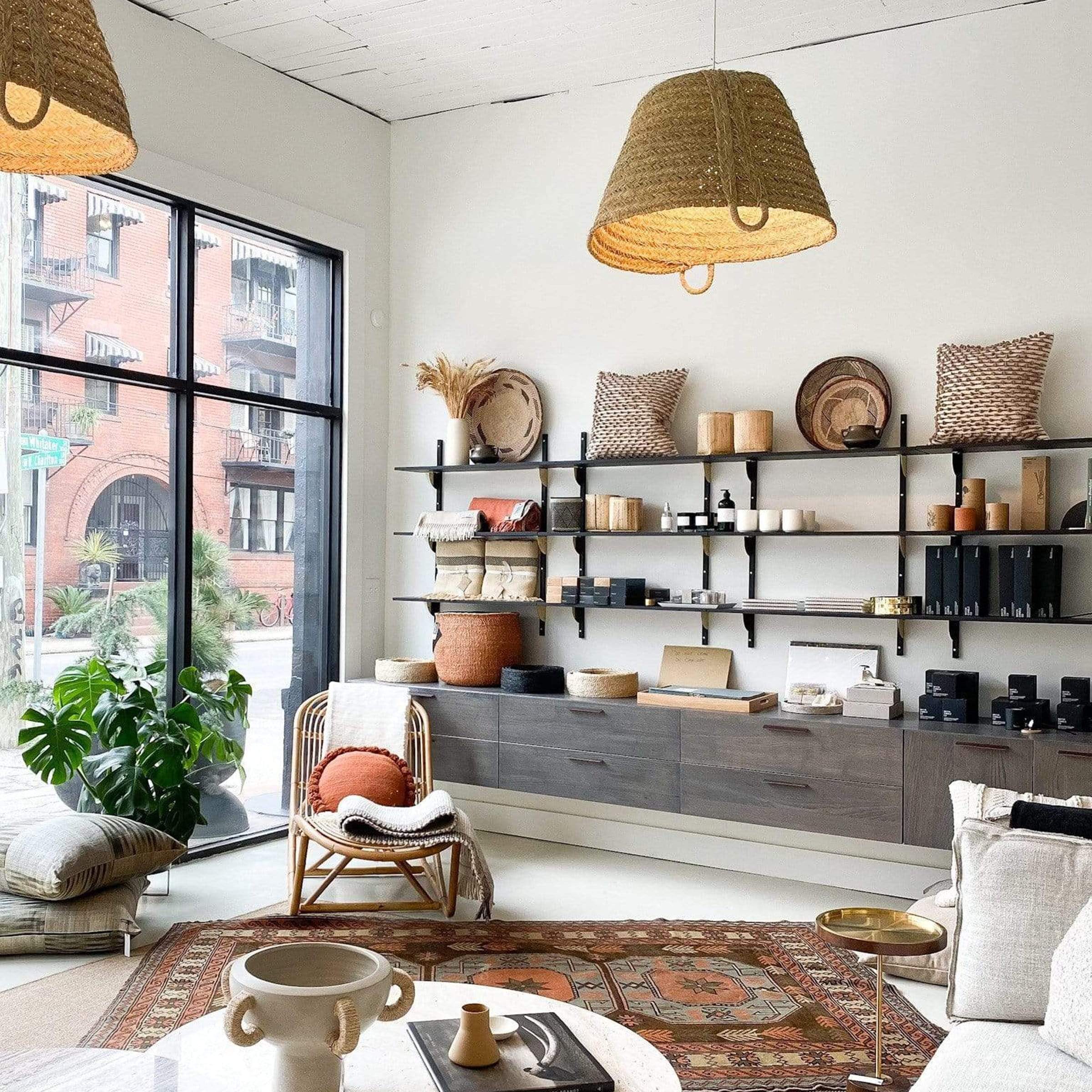 Medina Lighting Seagrass Basket Pendant Light