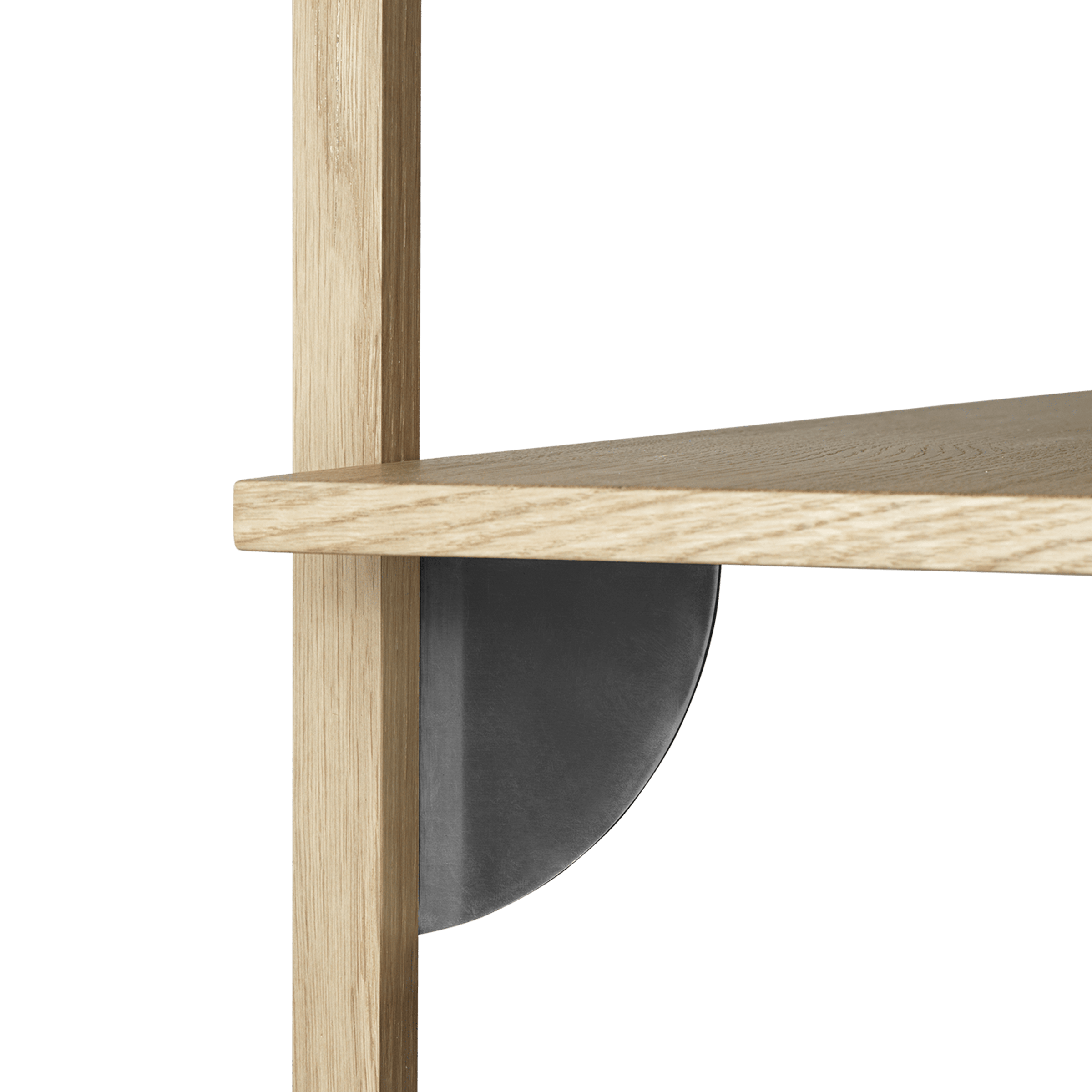 Ferm Living Furniture Natural Oak / Black Brass Sector Shelf, Narrow