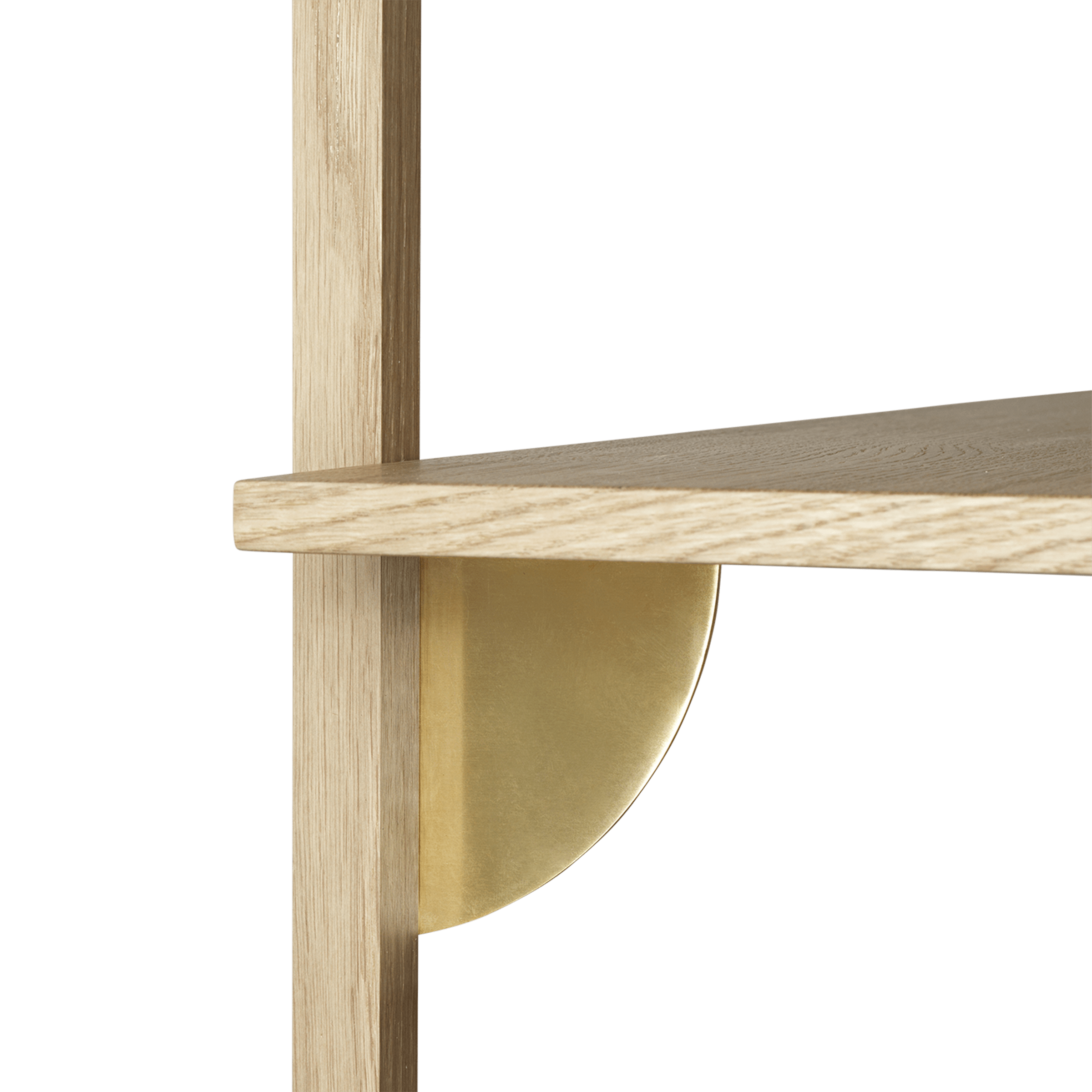 Ferm Living Furniture Natural Oak / Brass Sector Shelf, Narrow