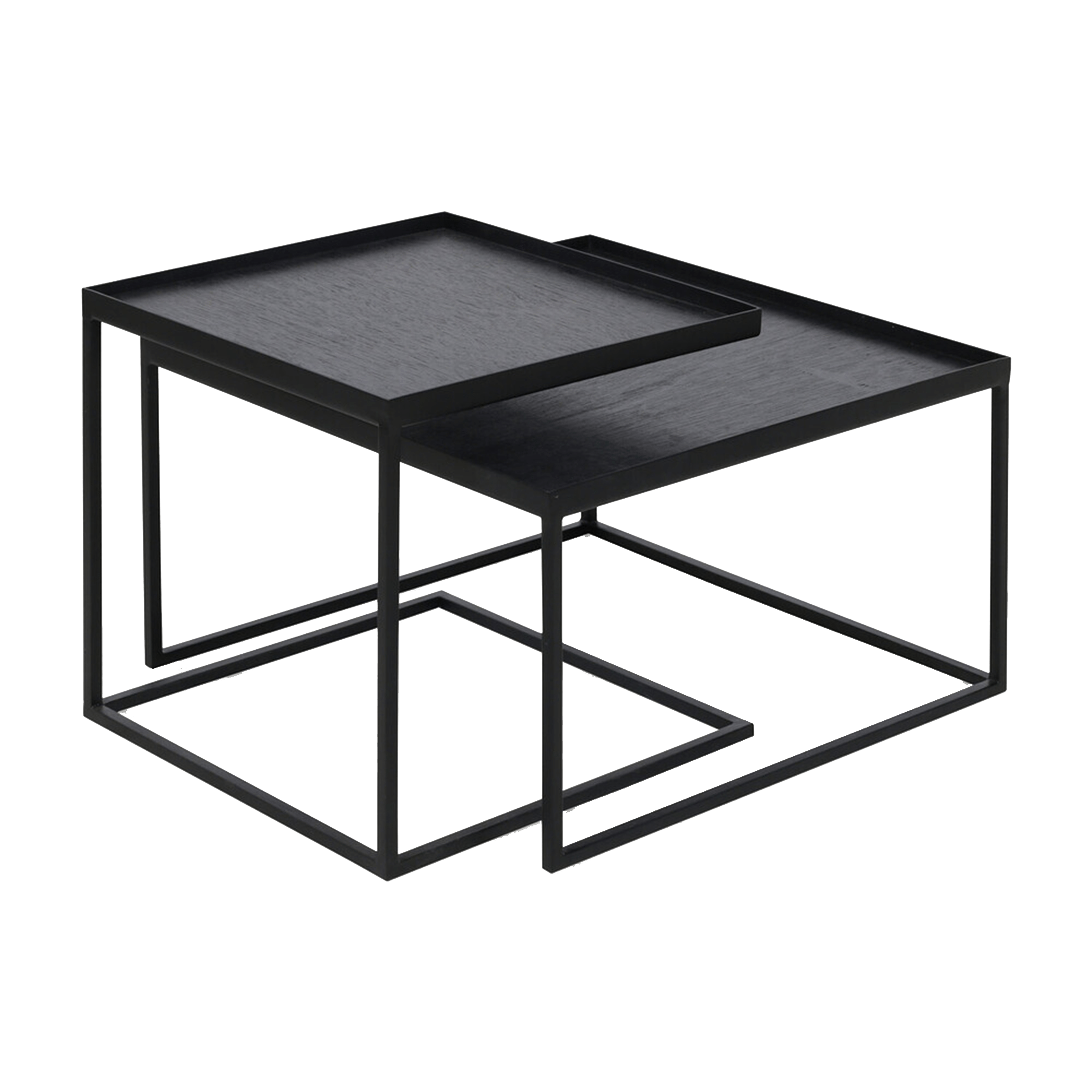 Ethnicraft Furniture Square Tray Coffee Table Set