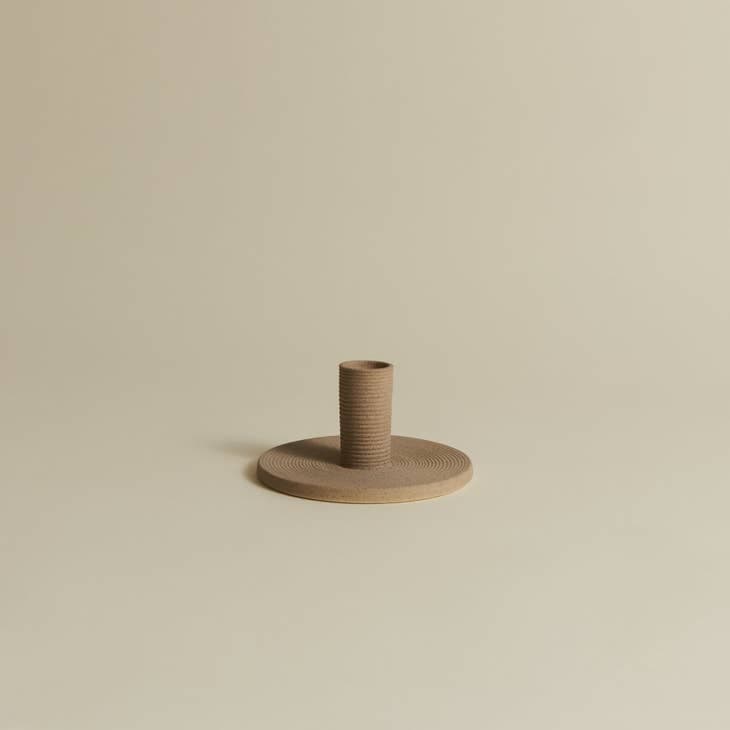 NORTH PALM Natural Clay Wave Plate - Taper Candle Holder