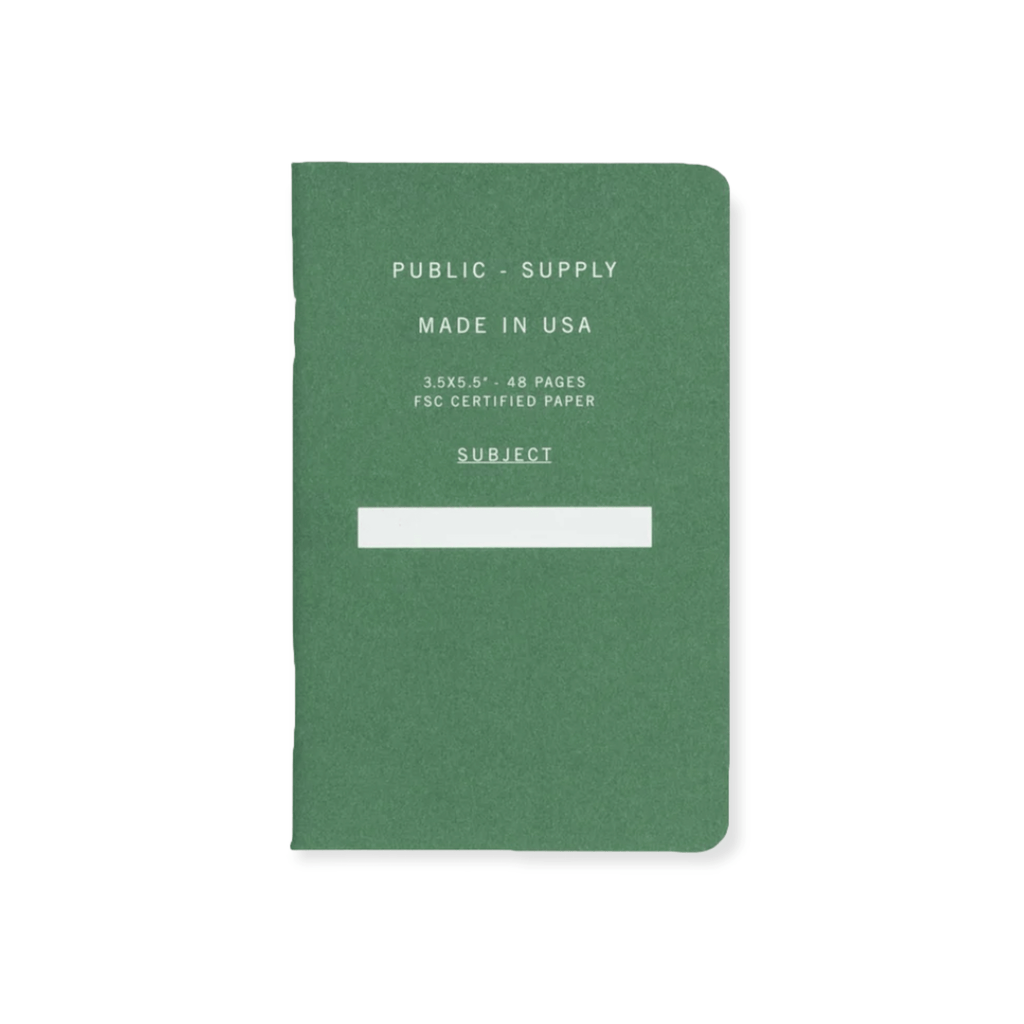Public-Supply Office Supplies Green 3.5x5.5" Pocket Notebook