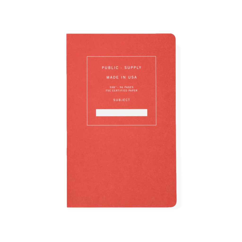 Public-Supply Office Supplies Red 5x8 Soft Notebook