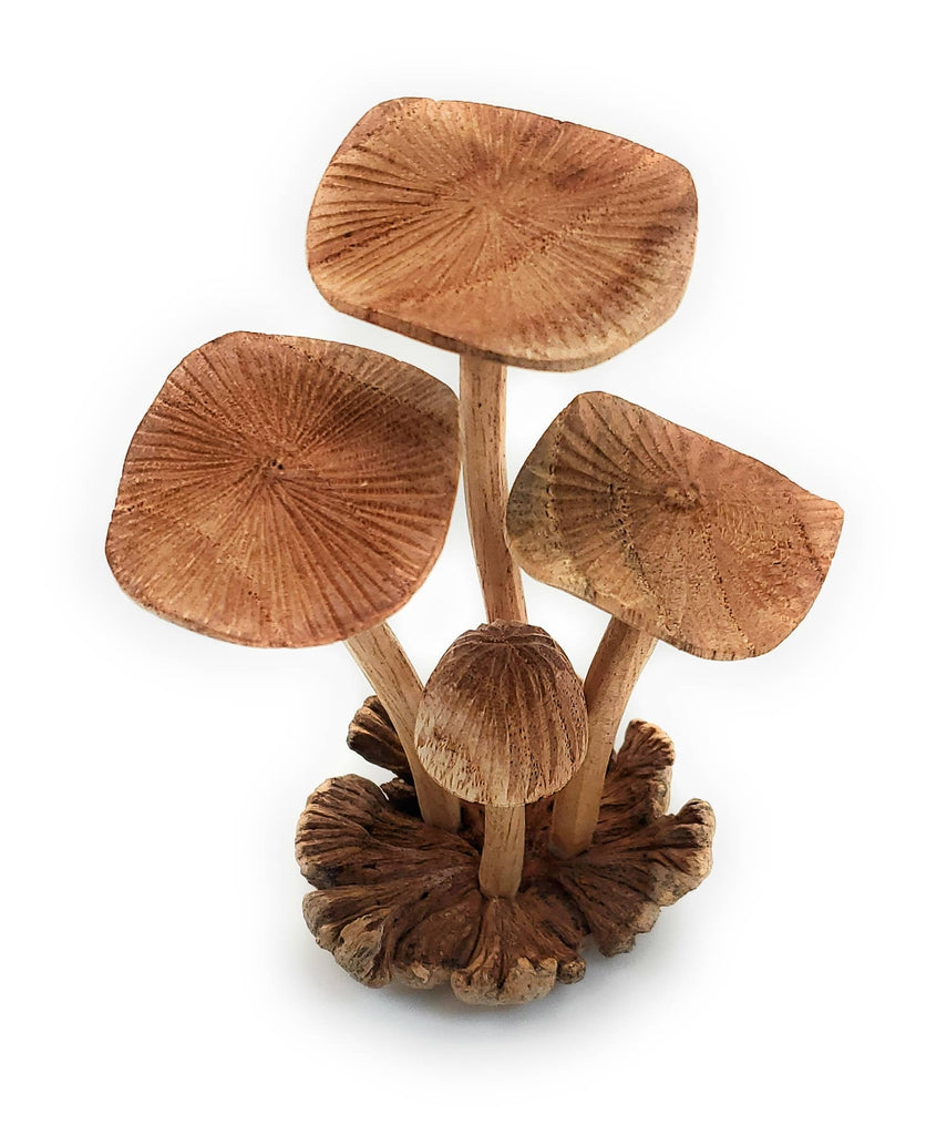 A Lost Art A Lost Art - Hand Carved Medium Wooden Mushroom