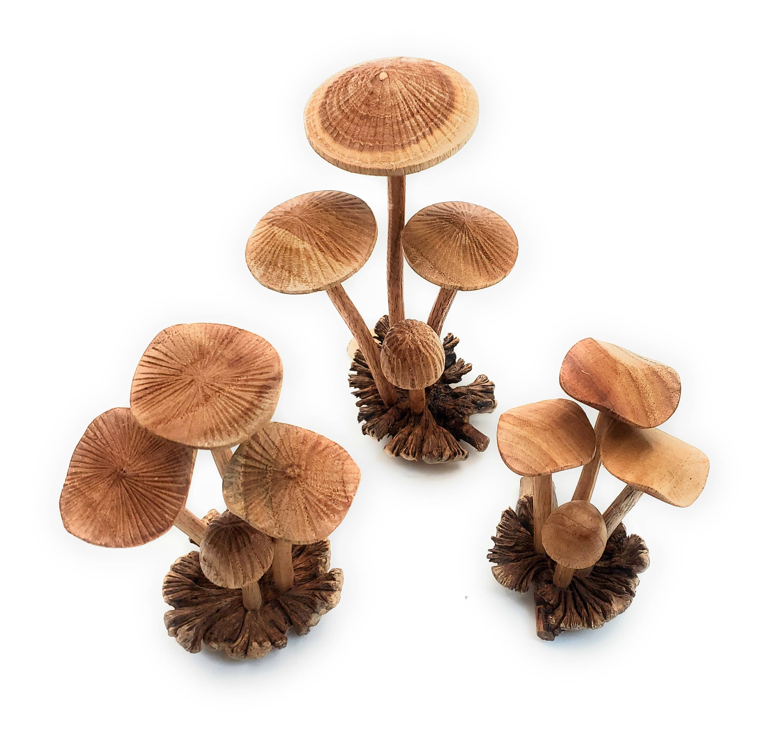A Lost Art A Lost Art - Hand Carved Medium Wooden Mushroom