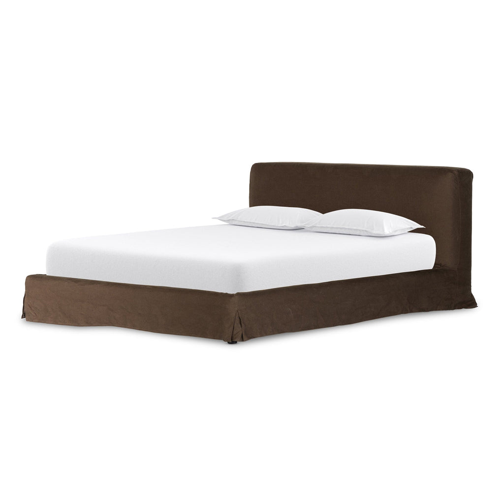 Four Hands Furniture Queen / Brussels Coffee Aidan Slipcover Bed