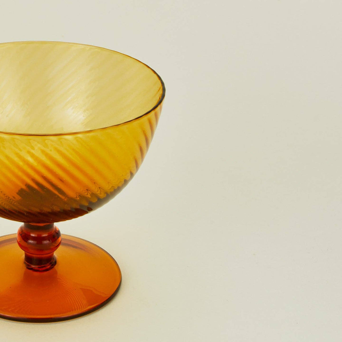Hawkins New York SHOP Amber Optic Glass Coupe, Set of 4