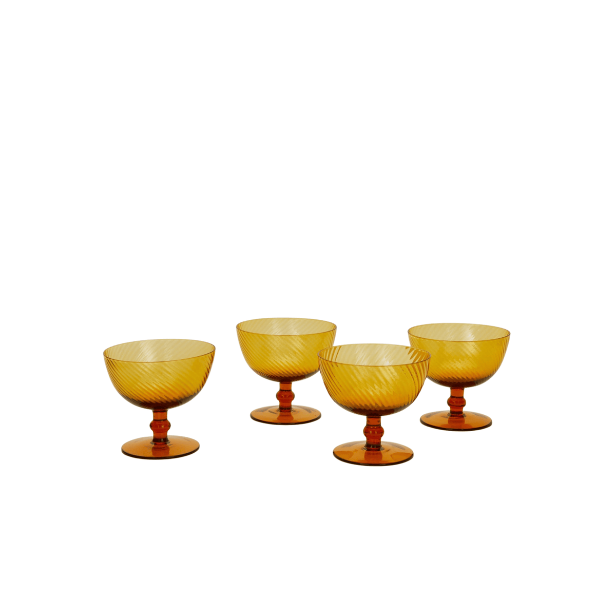 Hawkins New York SHOP Amber Optic Glass Coupe, Set of 4
