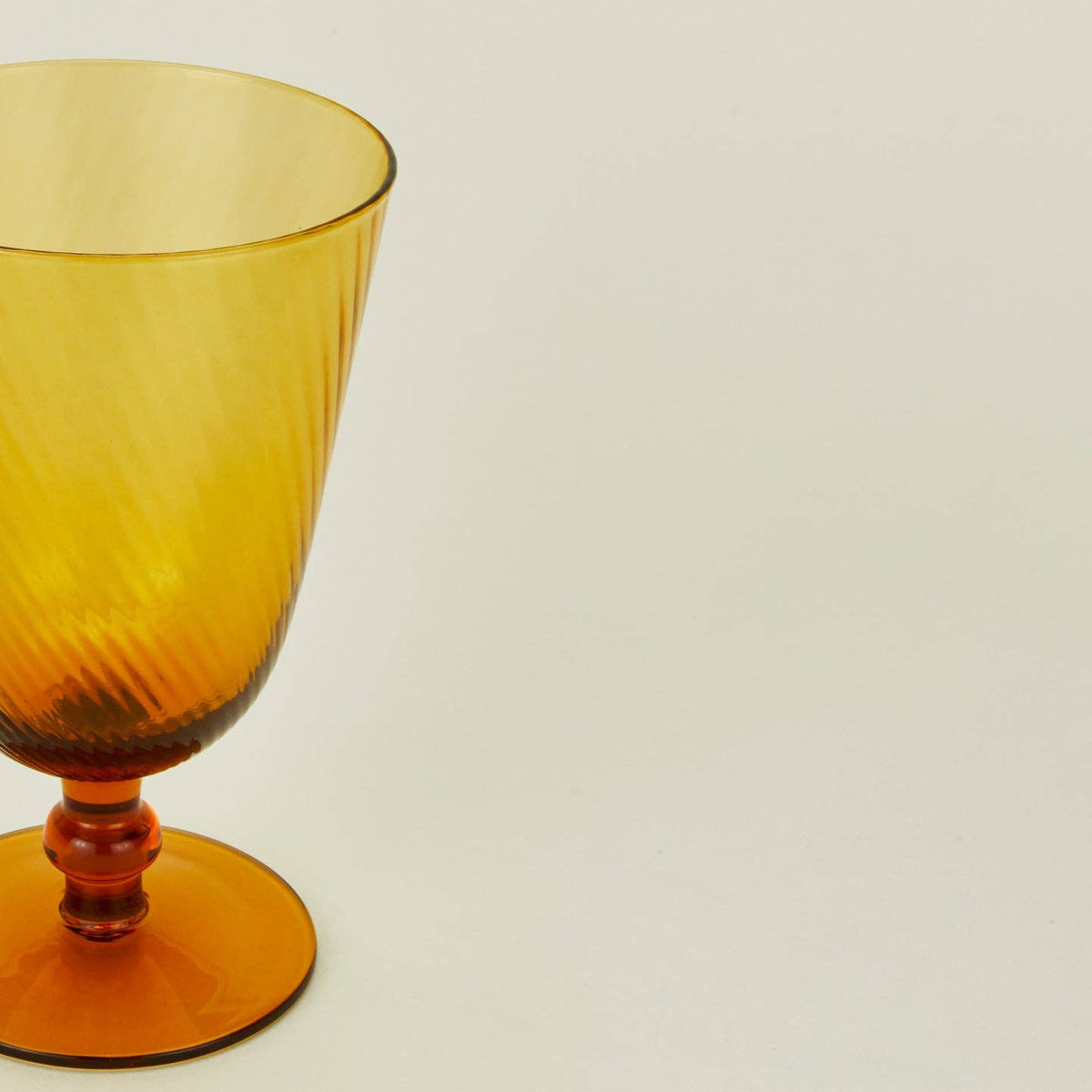 Hawkins New York SHOP Amber Optic Glass Goblets, Set of 4
