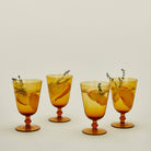 Hawkins New York SHOP Amber Optic Glass Goblets, Set of 4